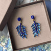 Oorbellen Feather - Royal blue