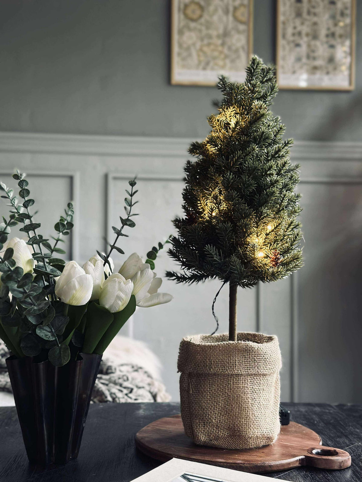 Kerstboom met lichtsnoer - 50 cm.