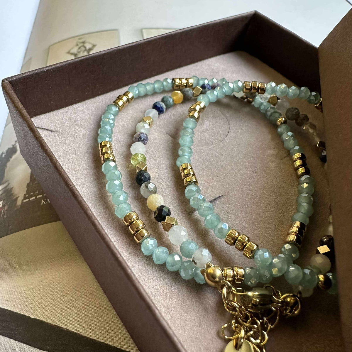 Armband Marika Aqua- Set van 3