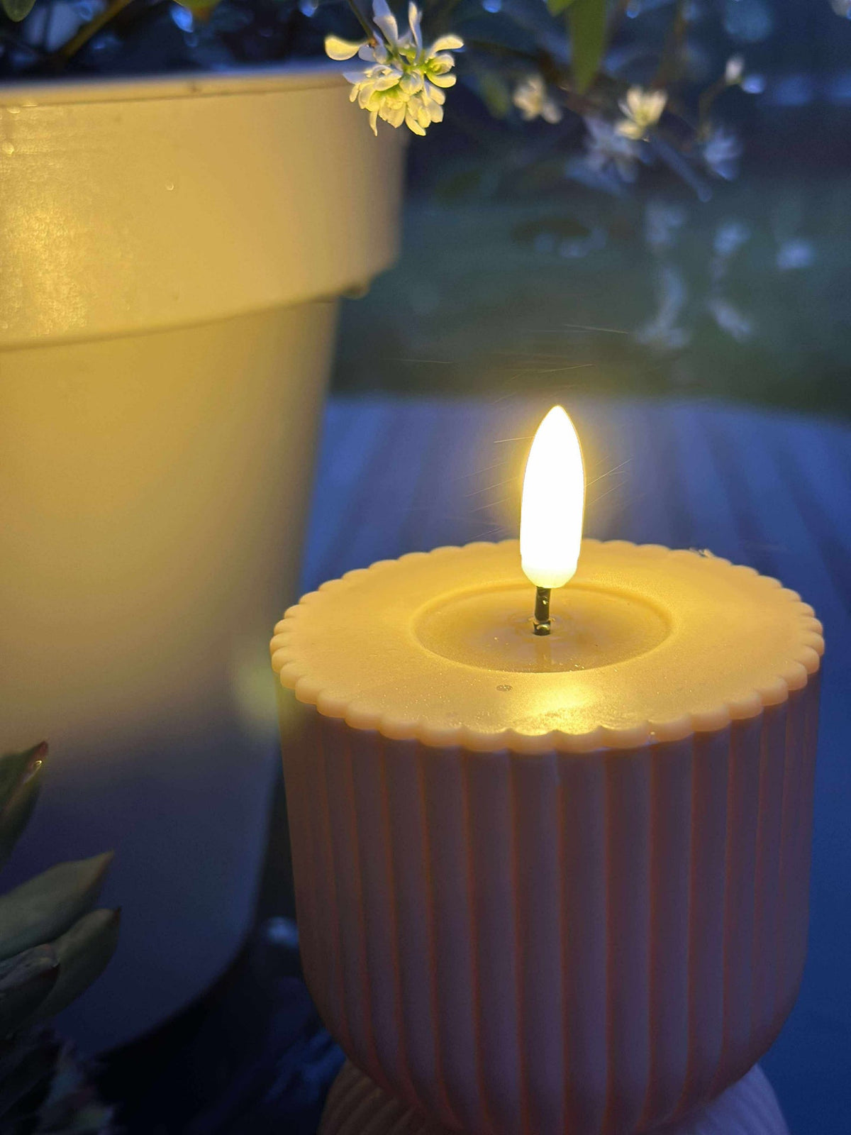 LED Stompkaars Roze/Beige zandloper - Buiten