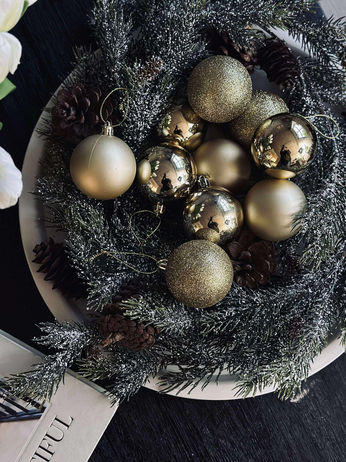 Kerstballen Goud - 10 stuks.
