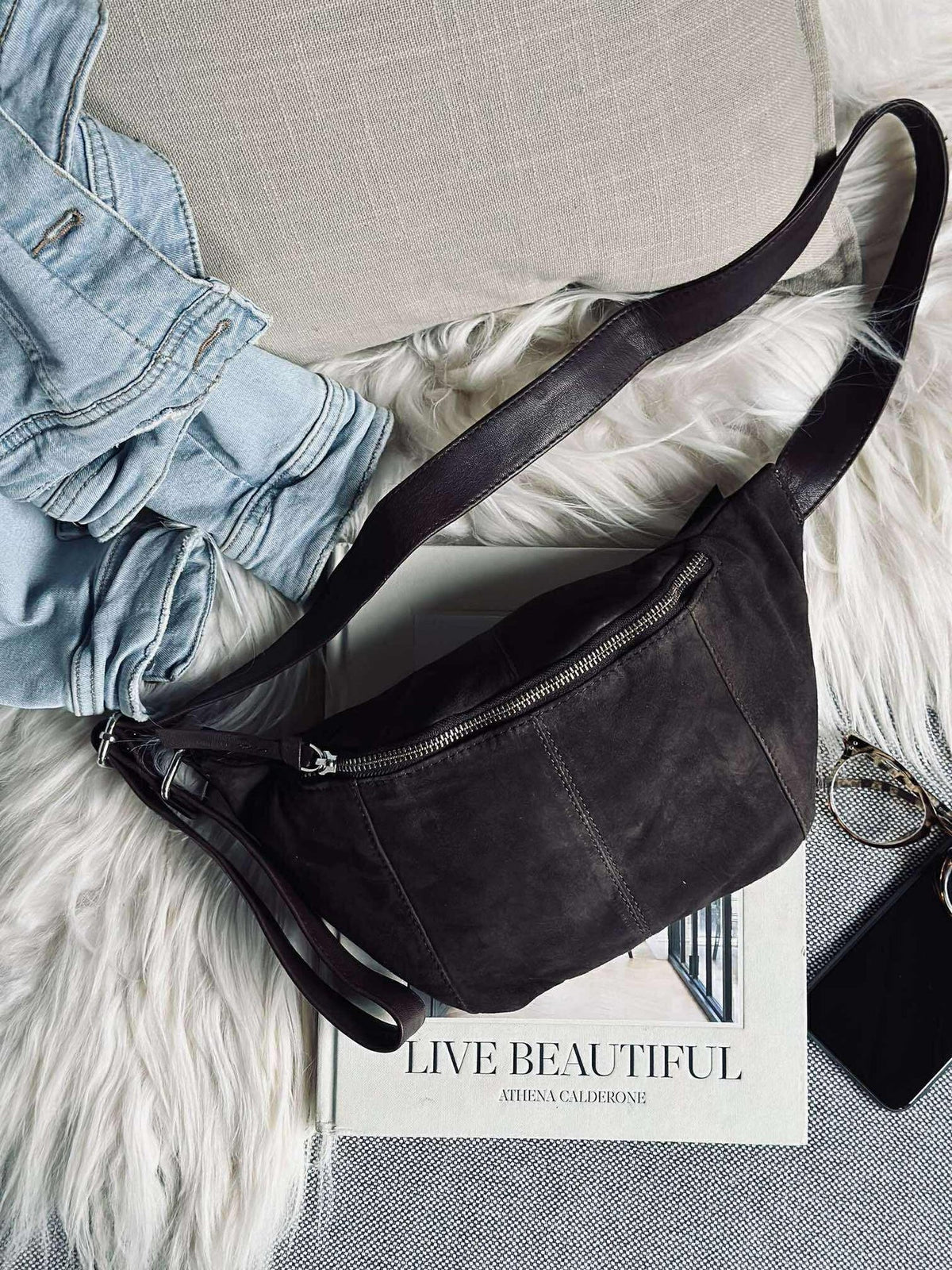 Bumbag JUNE Suède - Coffee Brown