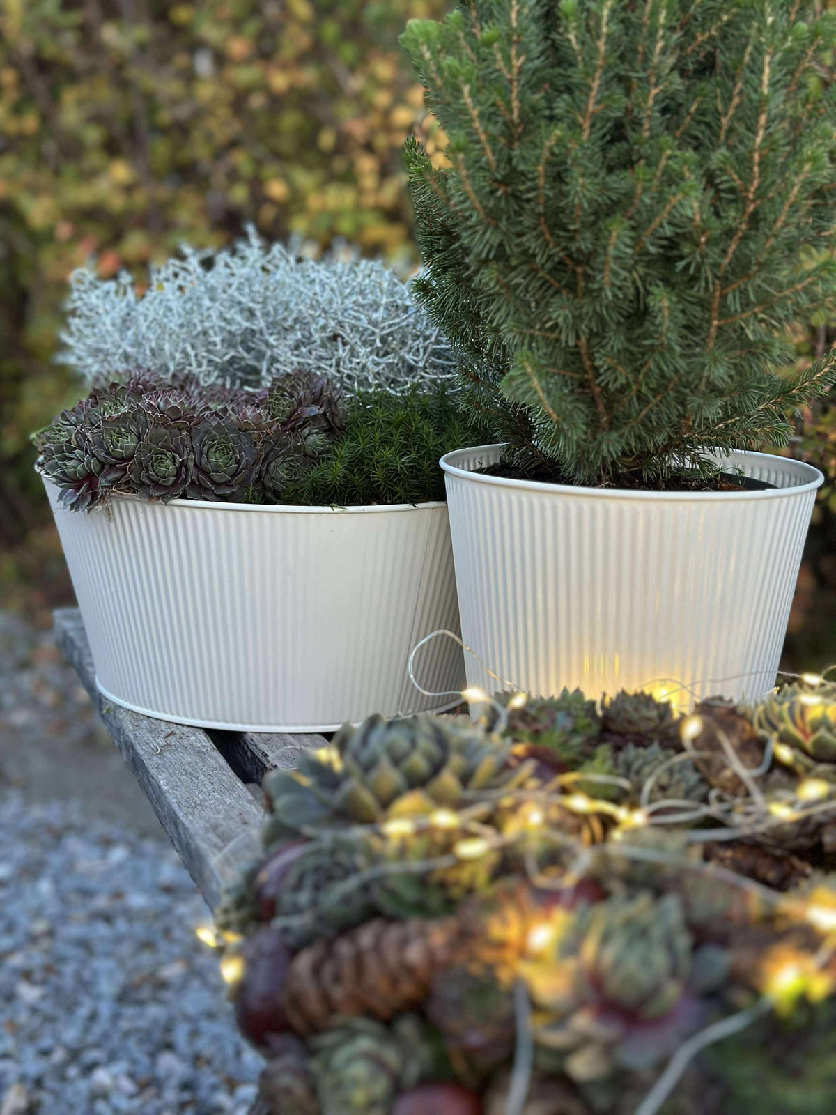 Ronde plantenpot met ribbels