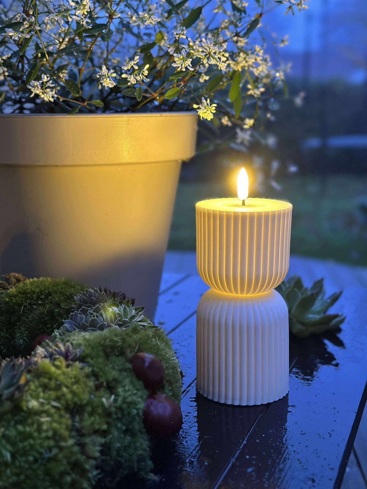 LED Blokkaars Wit zandloper - Buiten