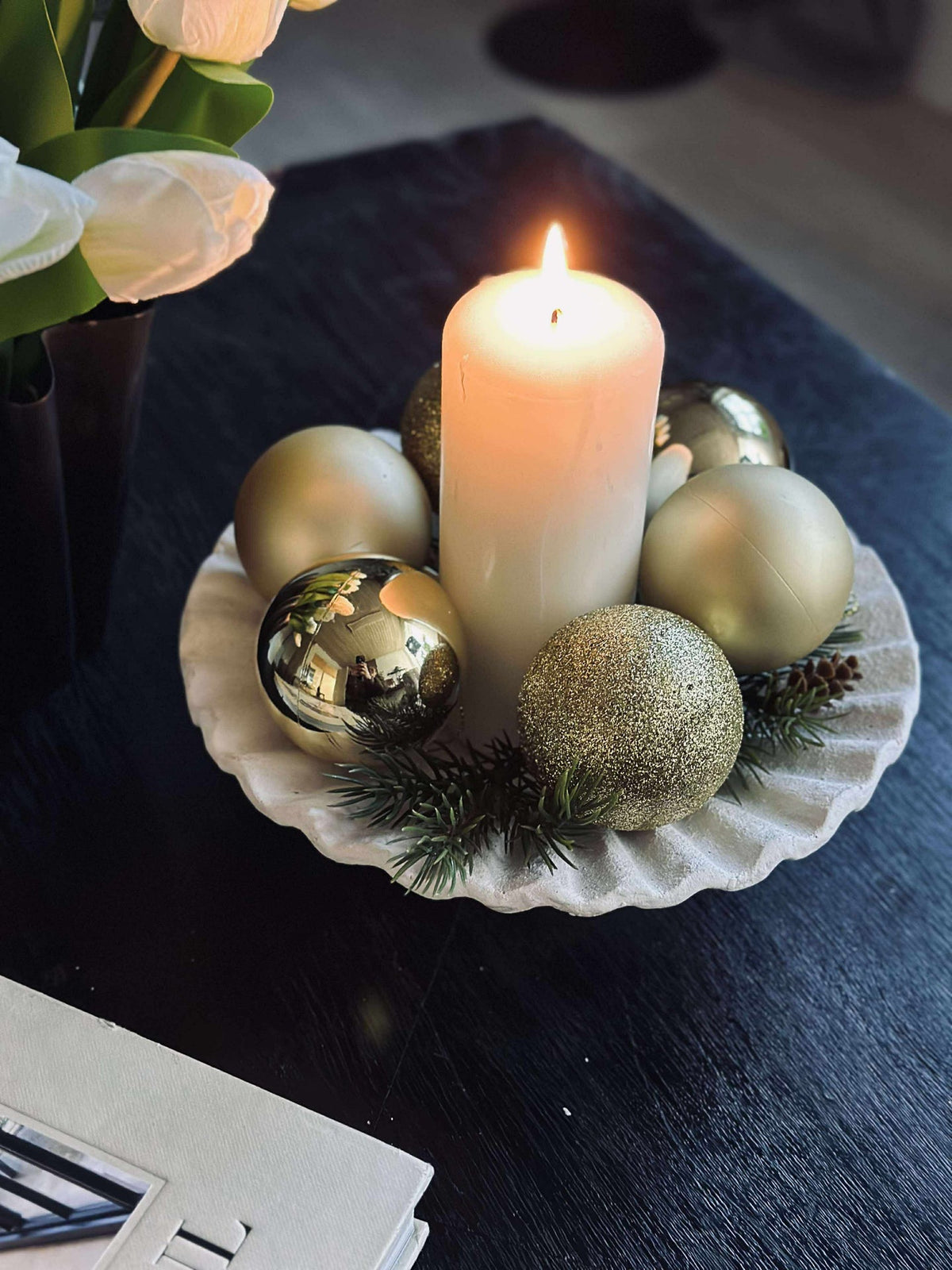 Kerstballen Goud - 10 stuks.
