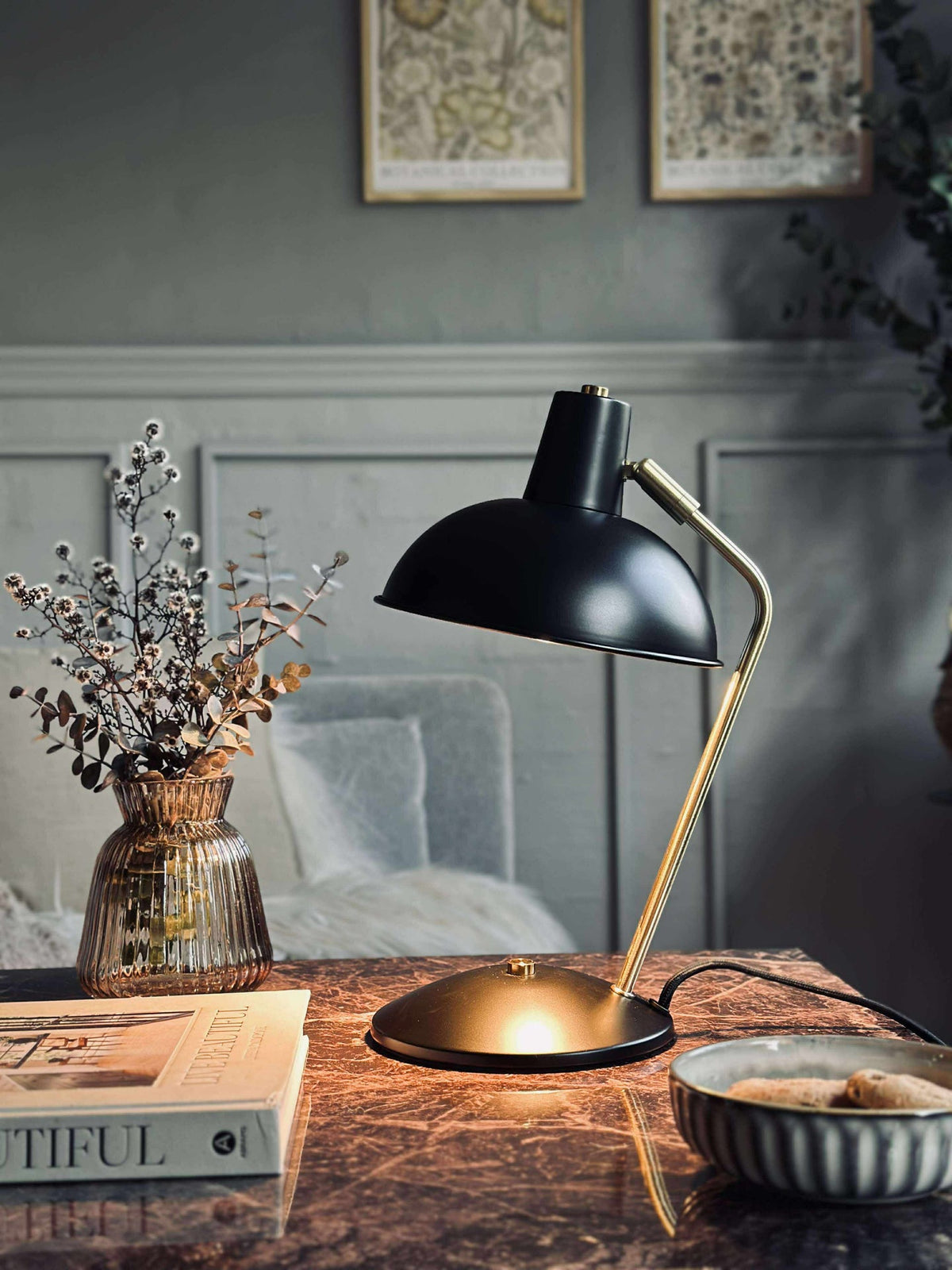 Tafellamp Retro - Zwart / goud