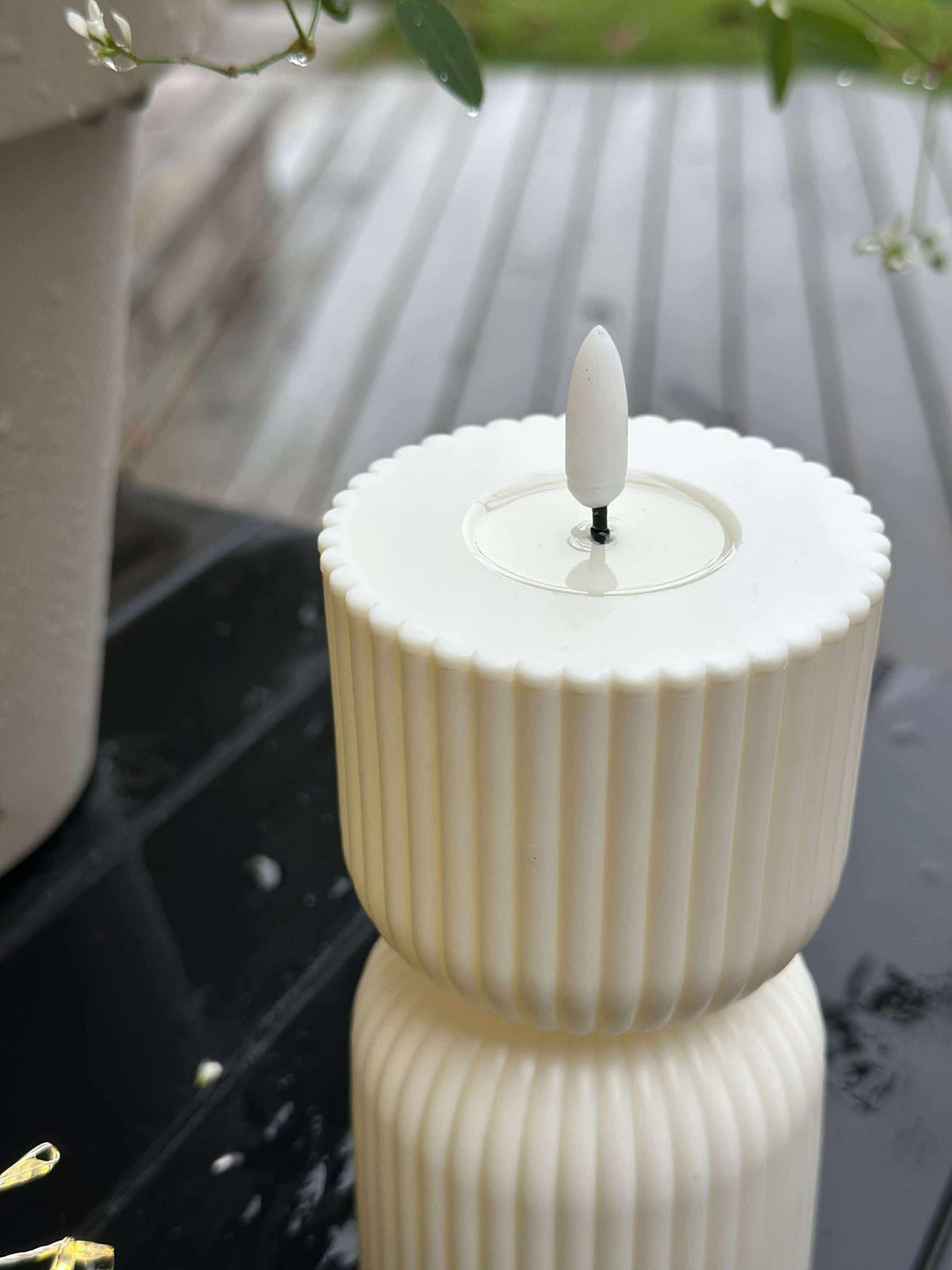 LED Blokkaars Wit zandloper - Buiten