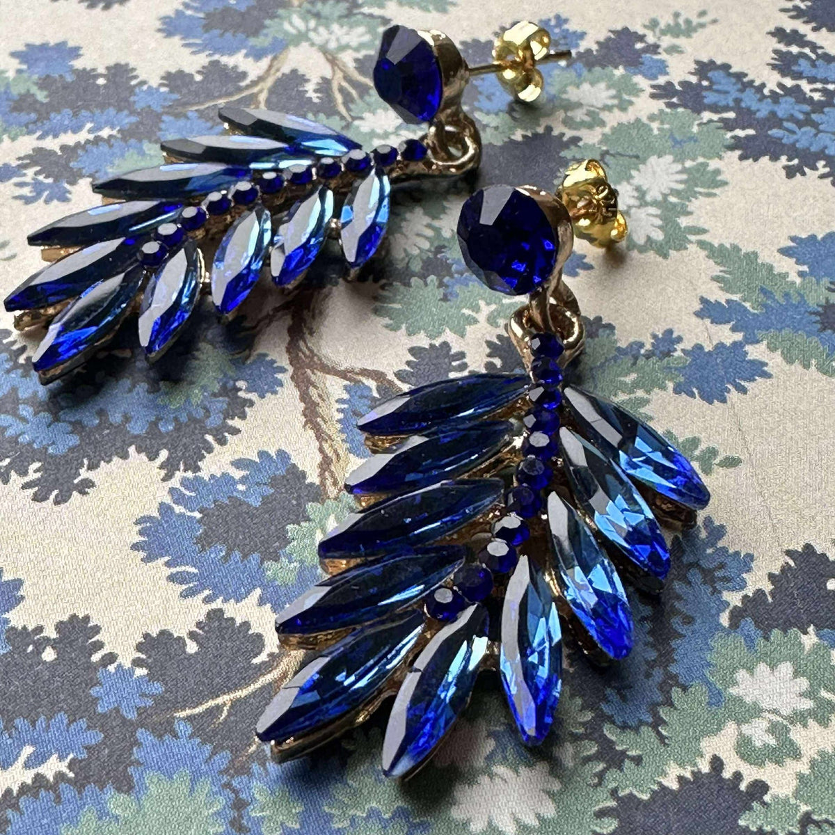 Oorbellen Feather - Royal blue