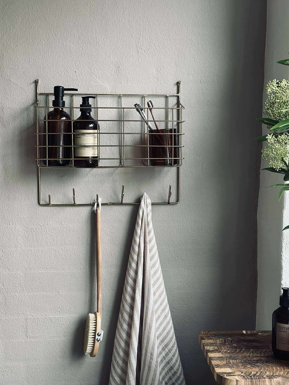 Wandplank met haken - Metaal