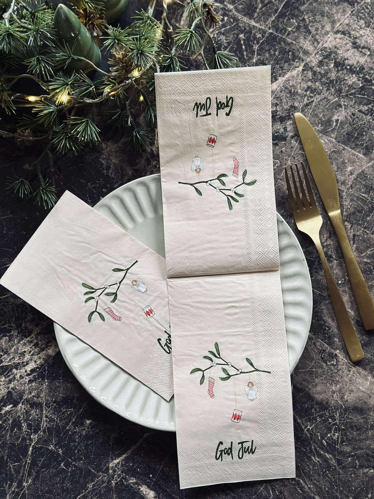 Servetten Kerst - 20st. Maretak