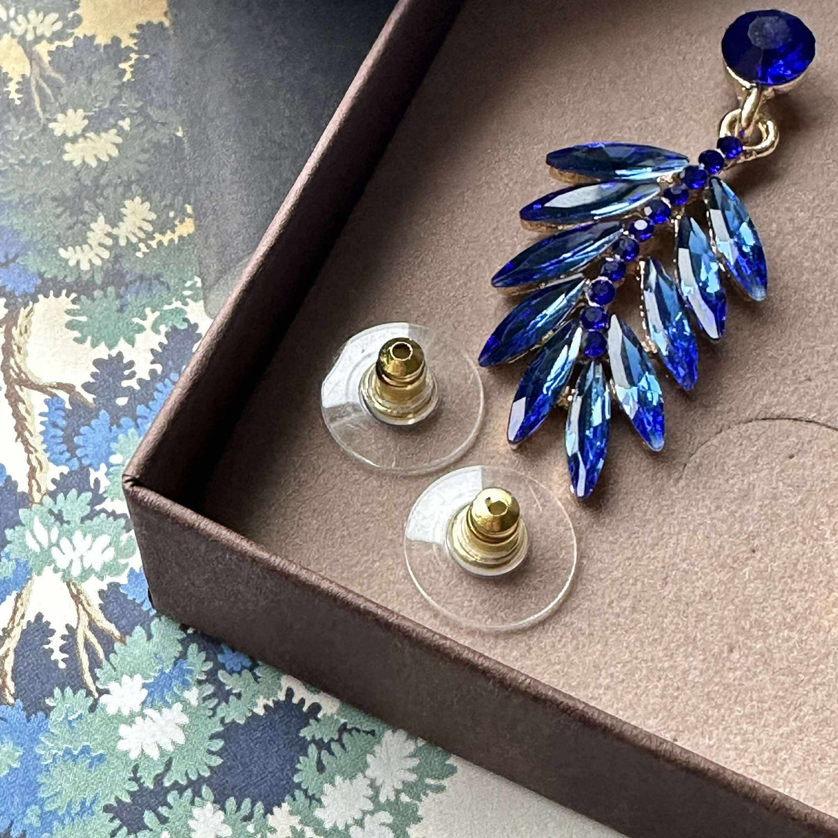 Oorbellen Feather - Royal blue