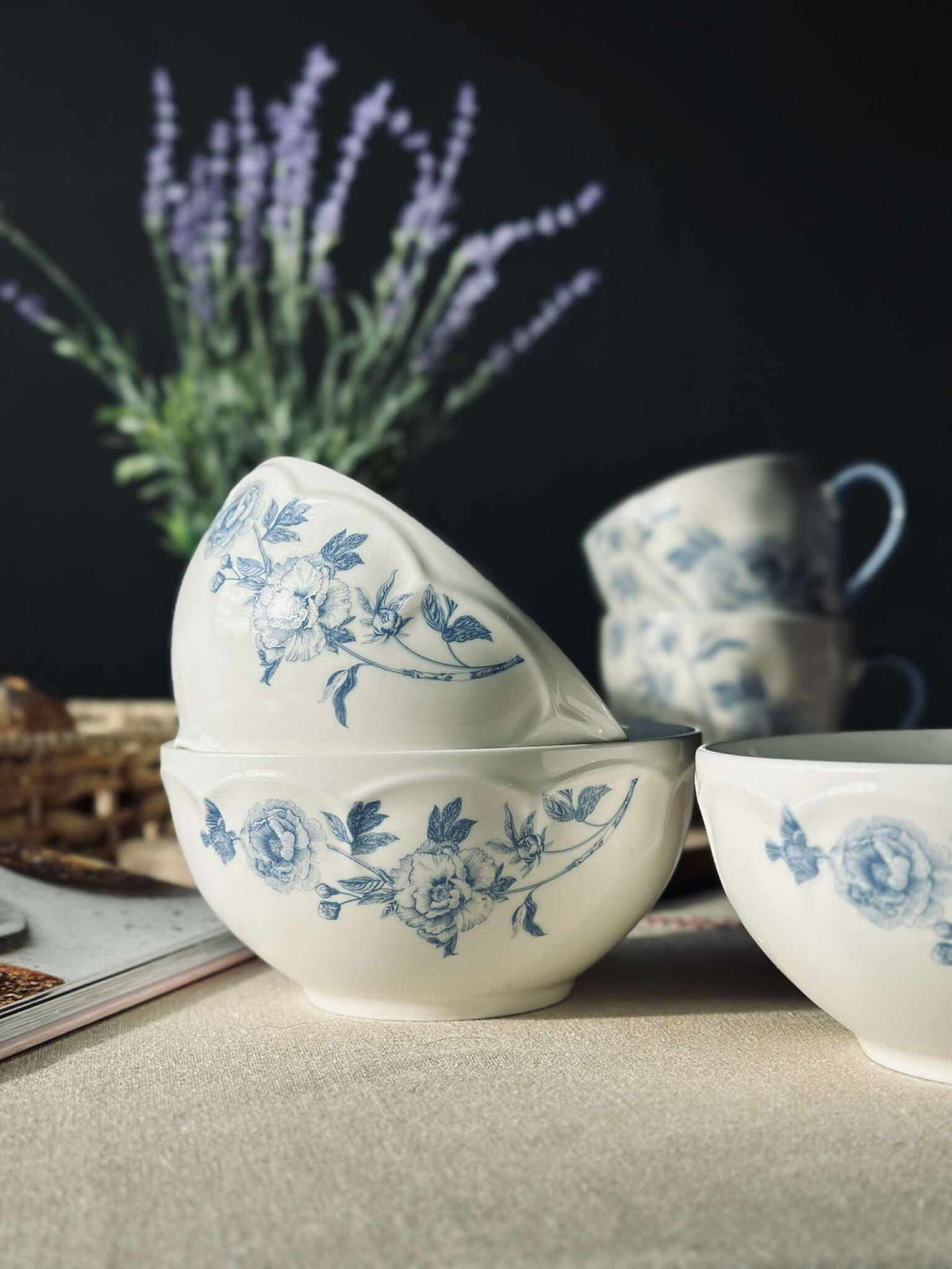 Kom Flora Blauw