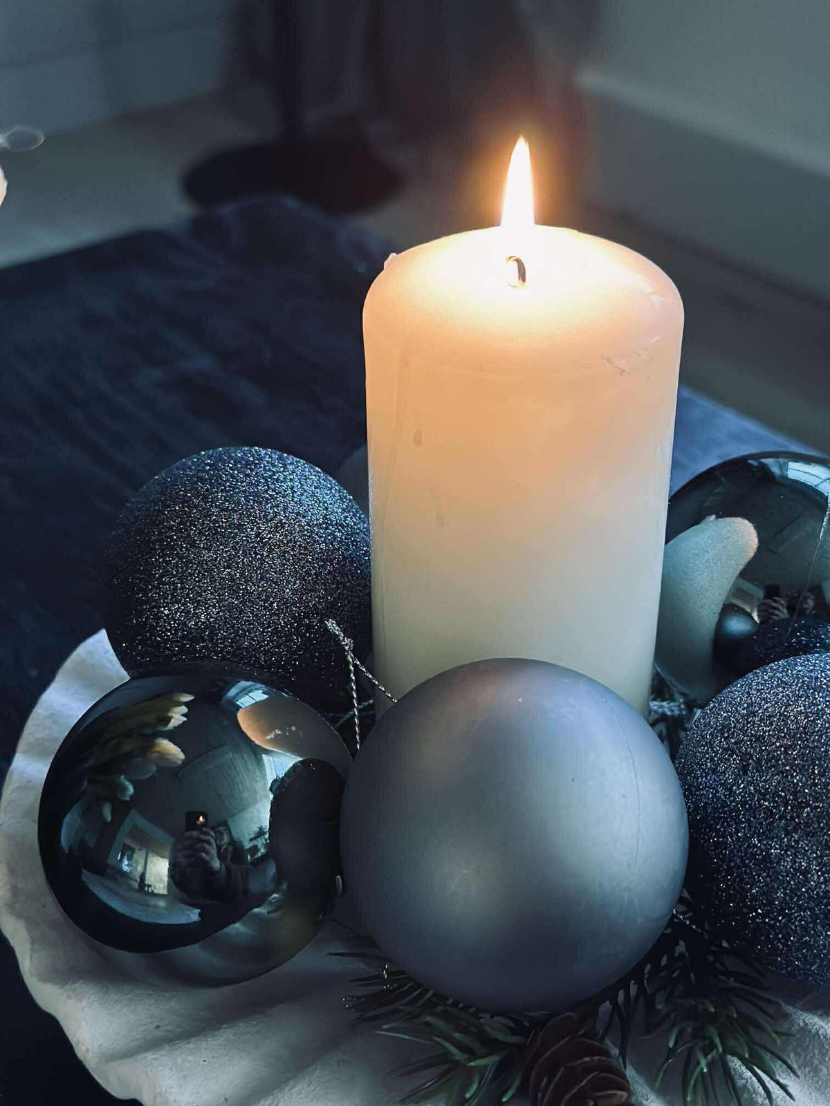 Kerstballen Navy - 10st.