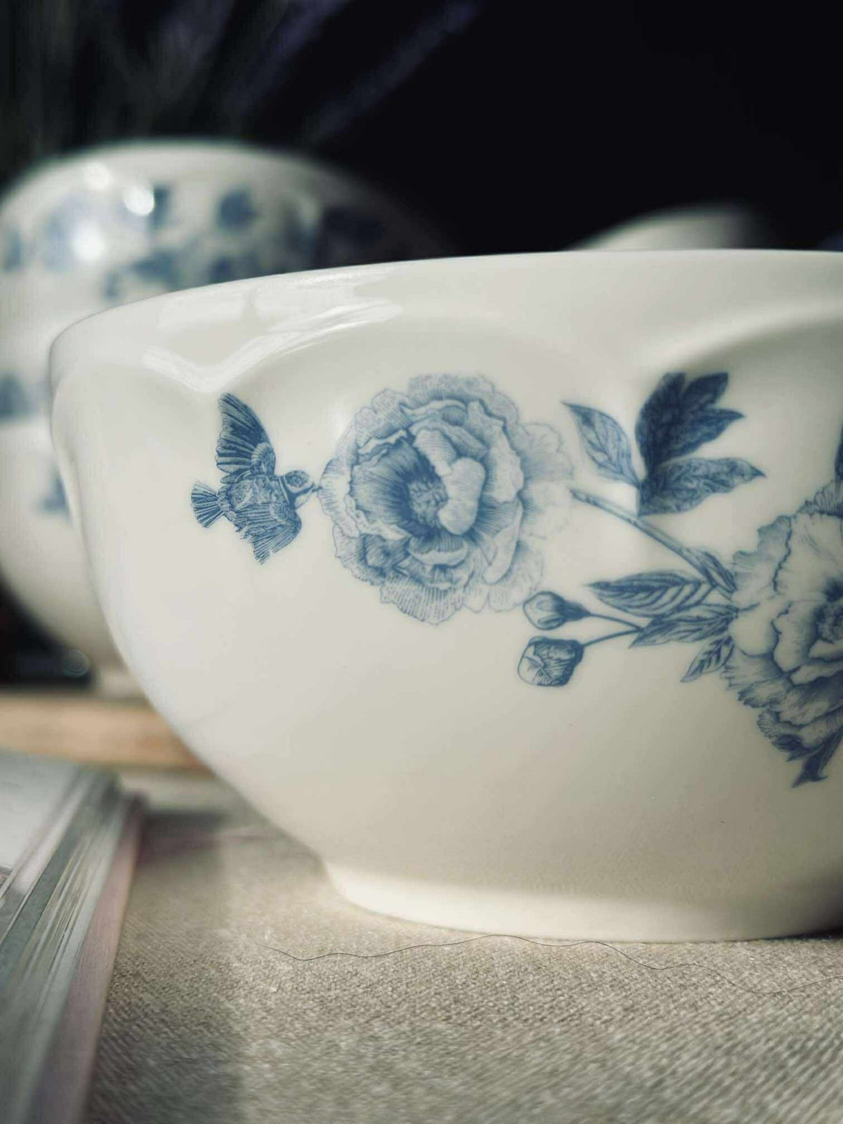 Kom Flora Blauw
