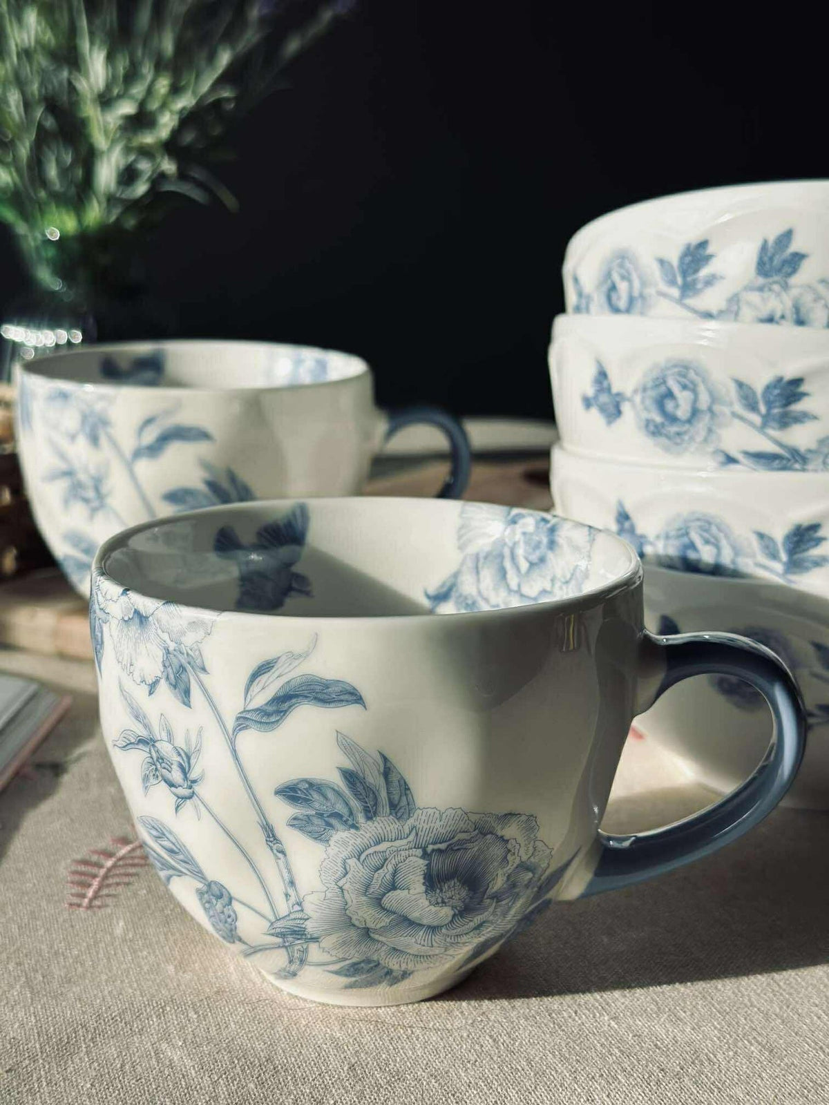 Beker Flora Blauw