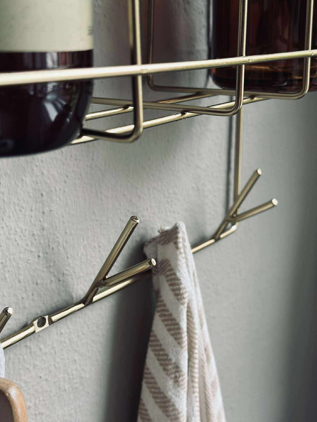 Wandplank met haken - Metaal