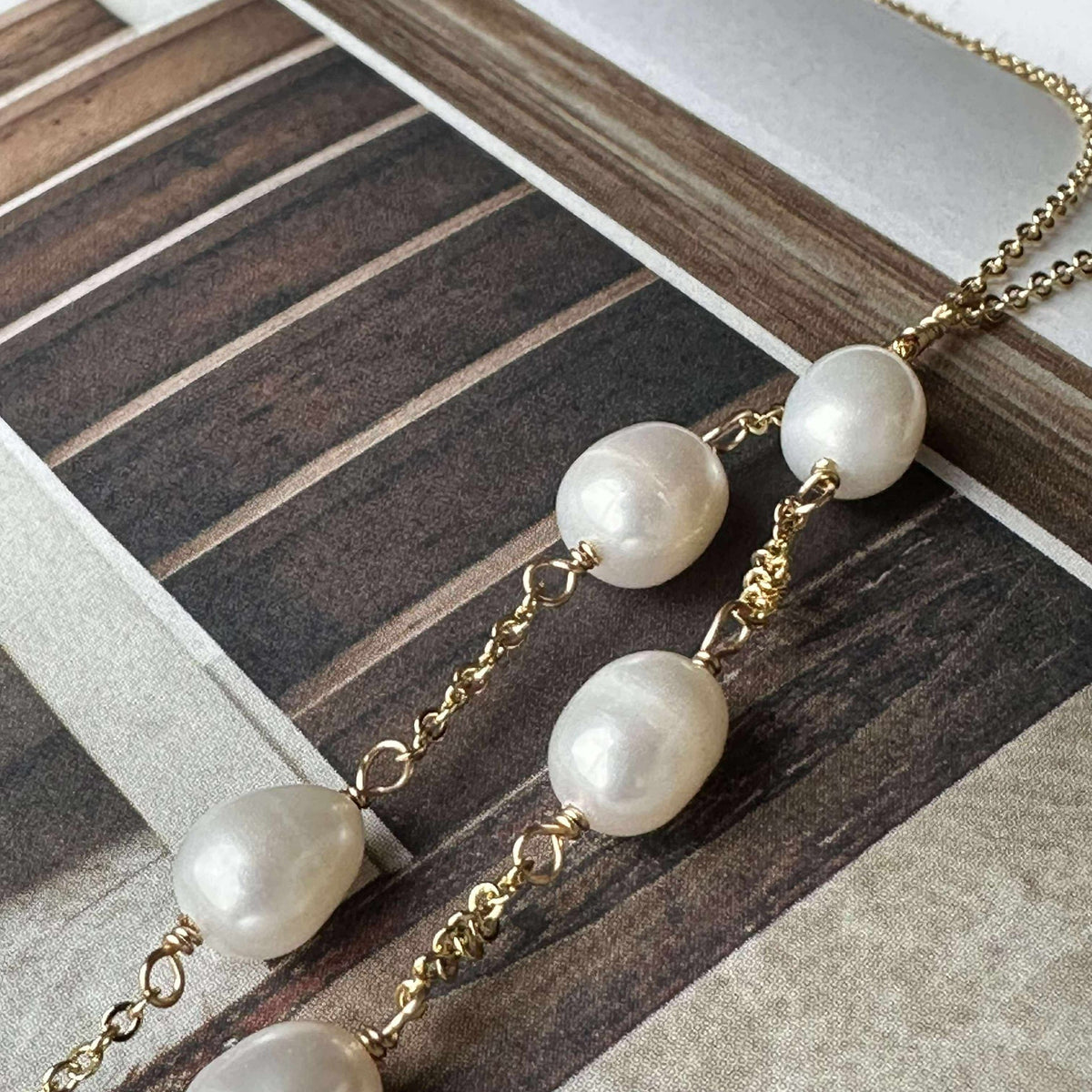 Ketting EMMY - Y-ketting met zoetwaterparels