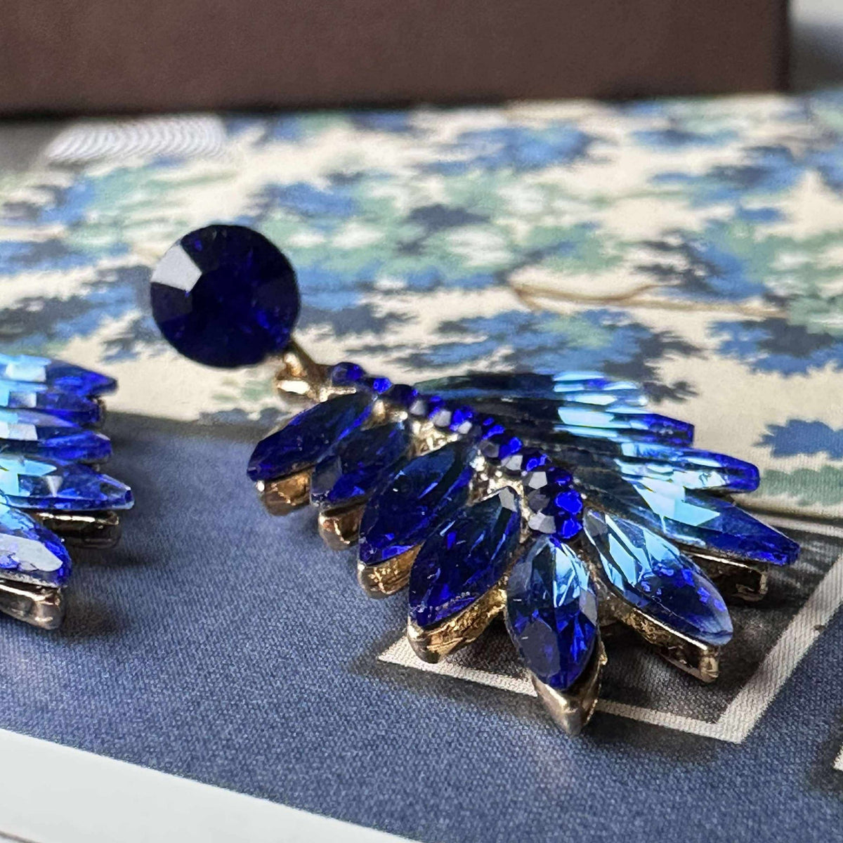 Oorbellen Feather - Royal blue