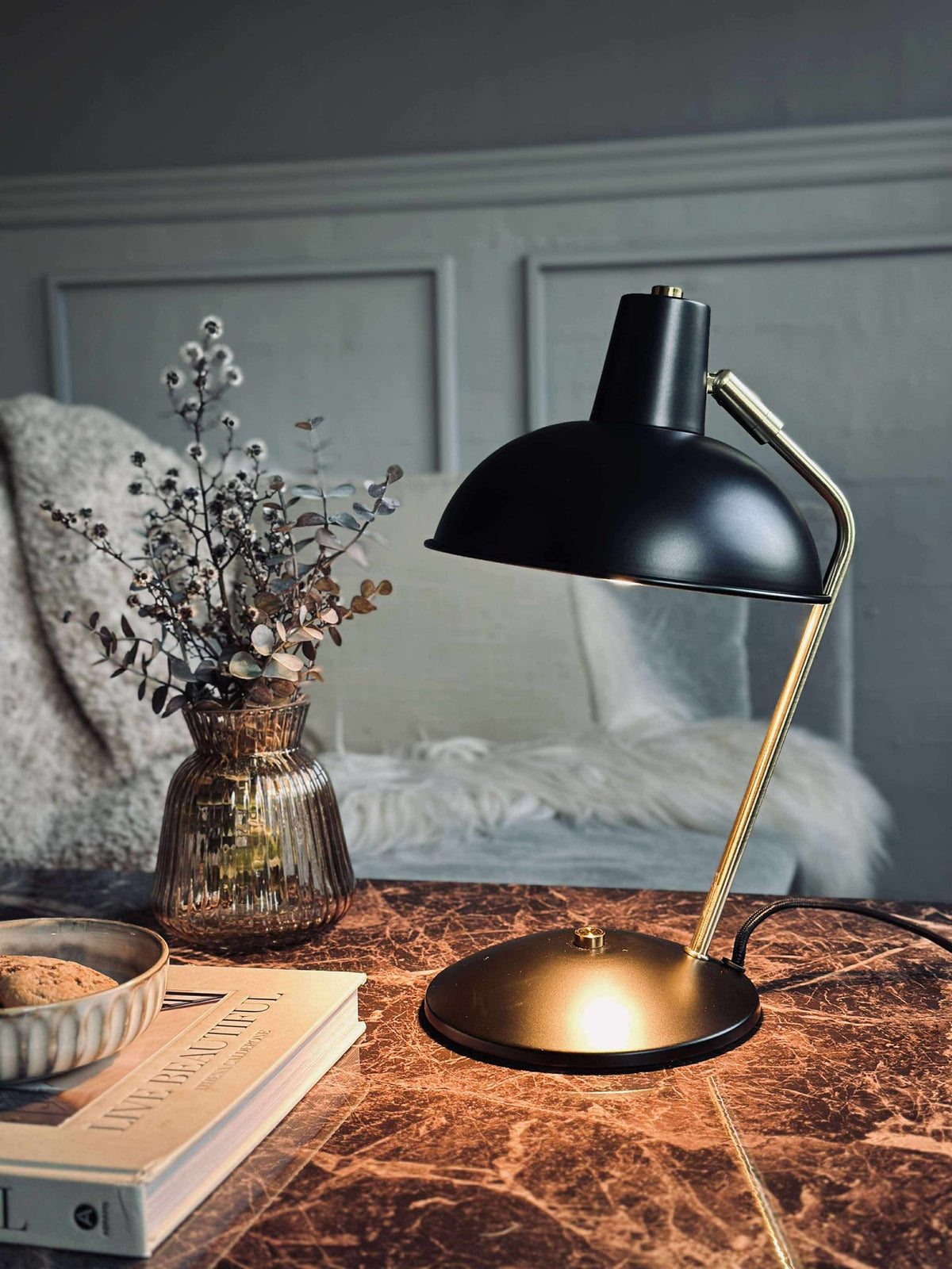 Tafellamp Retro - Zwart / goud