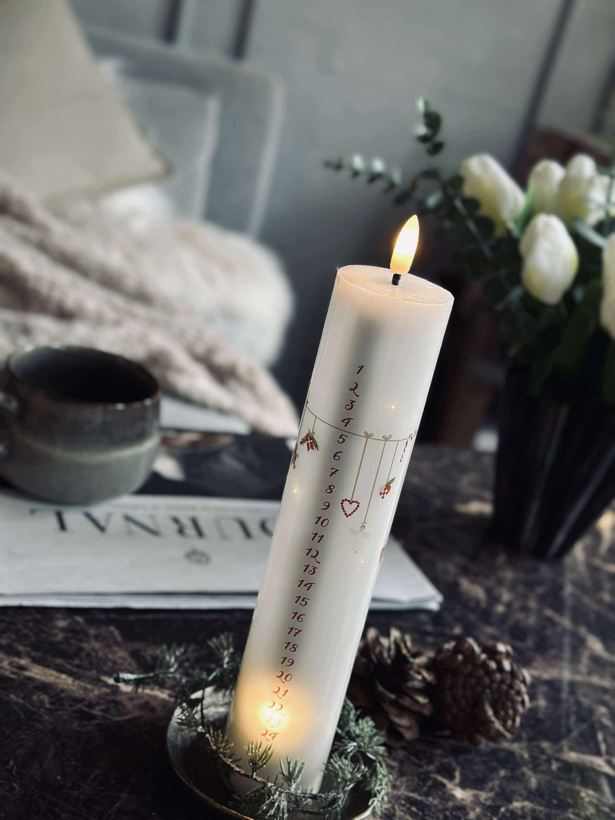 LED Kalenderkaars TWINKLE incl. afstandsbediening
