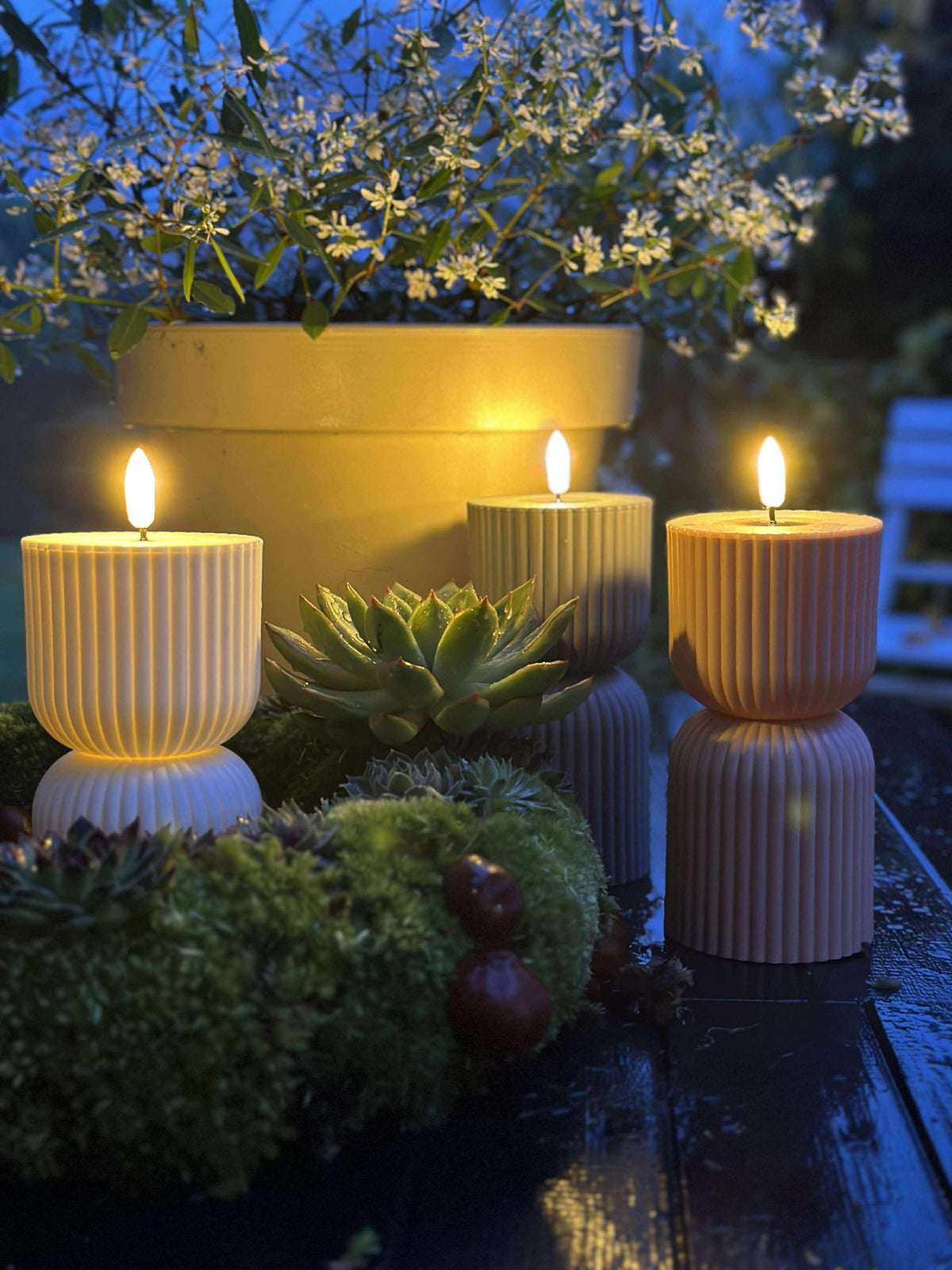 LED Blokkaars Wit zandloper - Buiten
