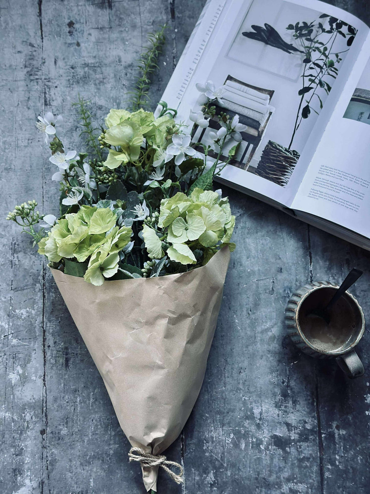 Boeket Hortensia - Lime