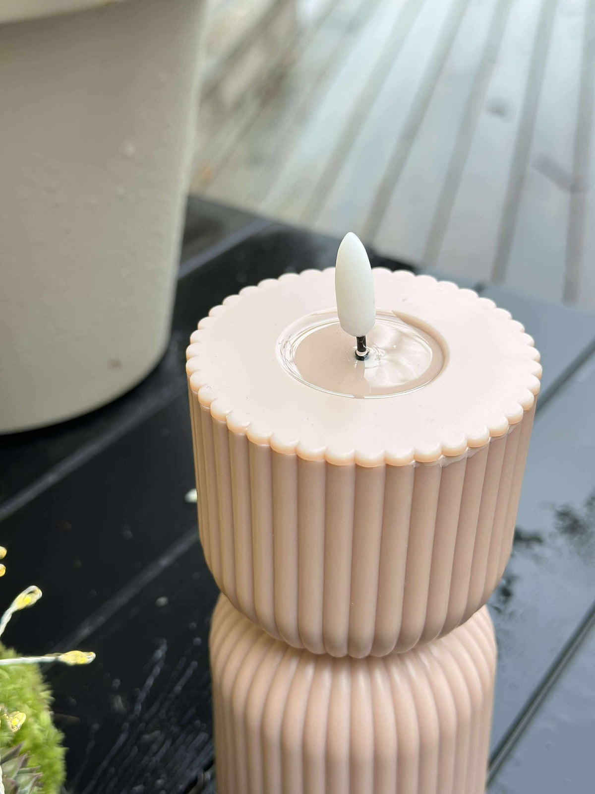LED Stompkaars Roze/Beige zandloper - Buiten