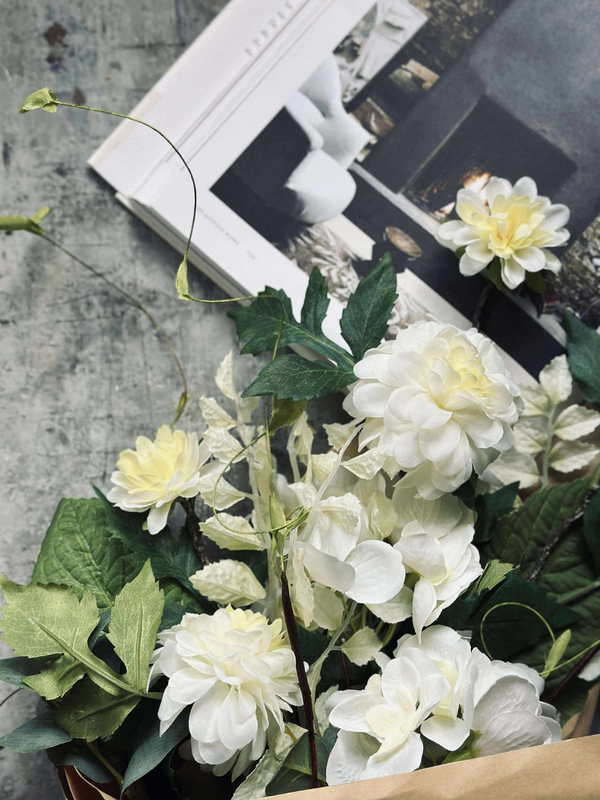 Boeket Hortensia - Wit