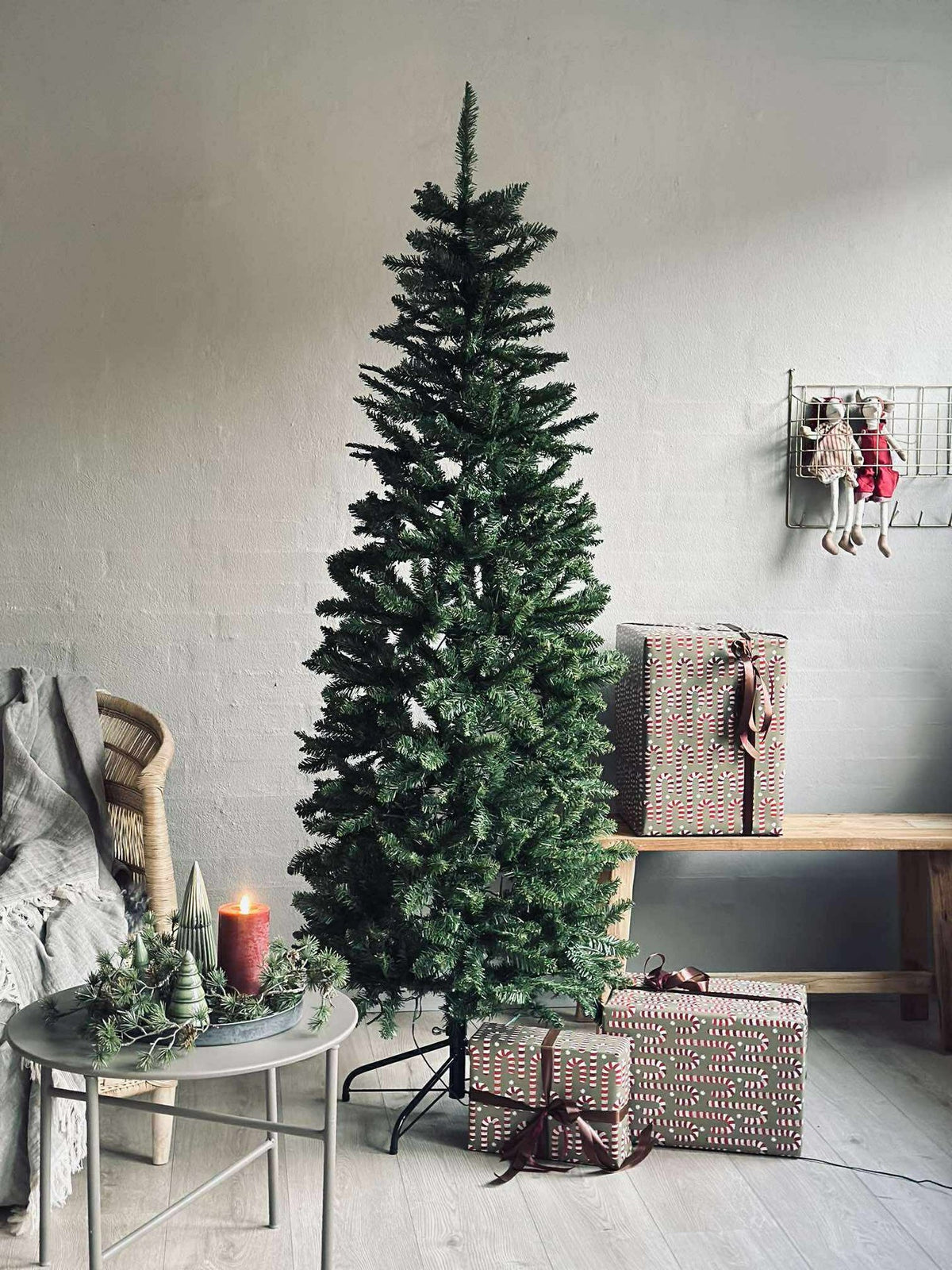 Kerstboom met lichtslinger
