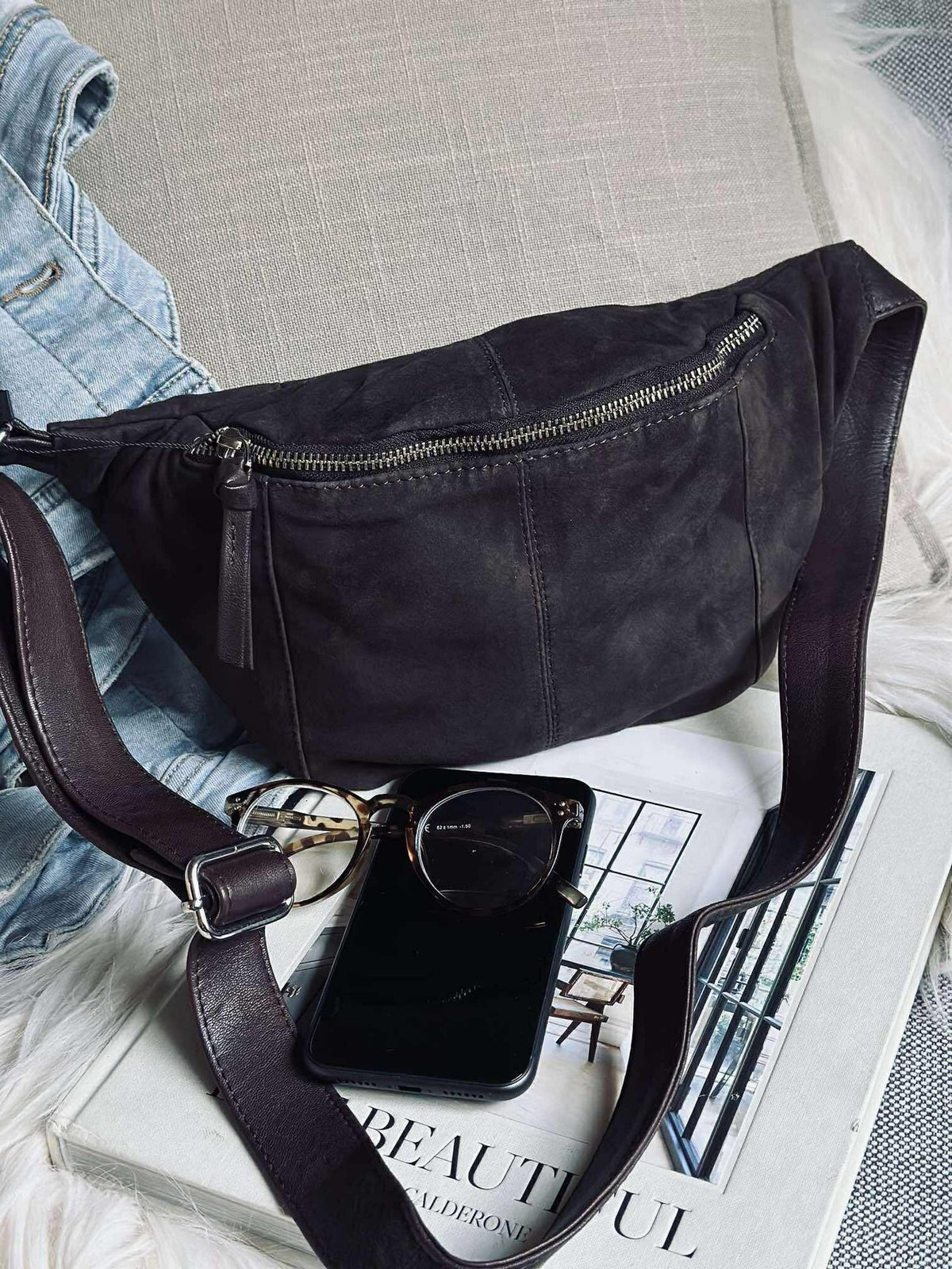 Bumbag JUNE Suède - Coffee Brown