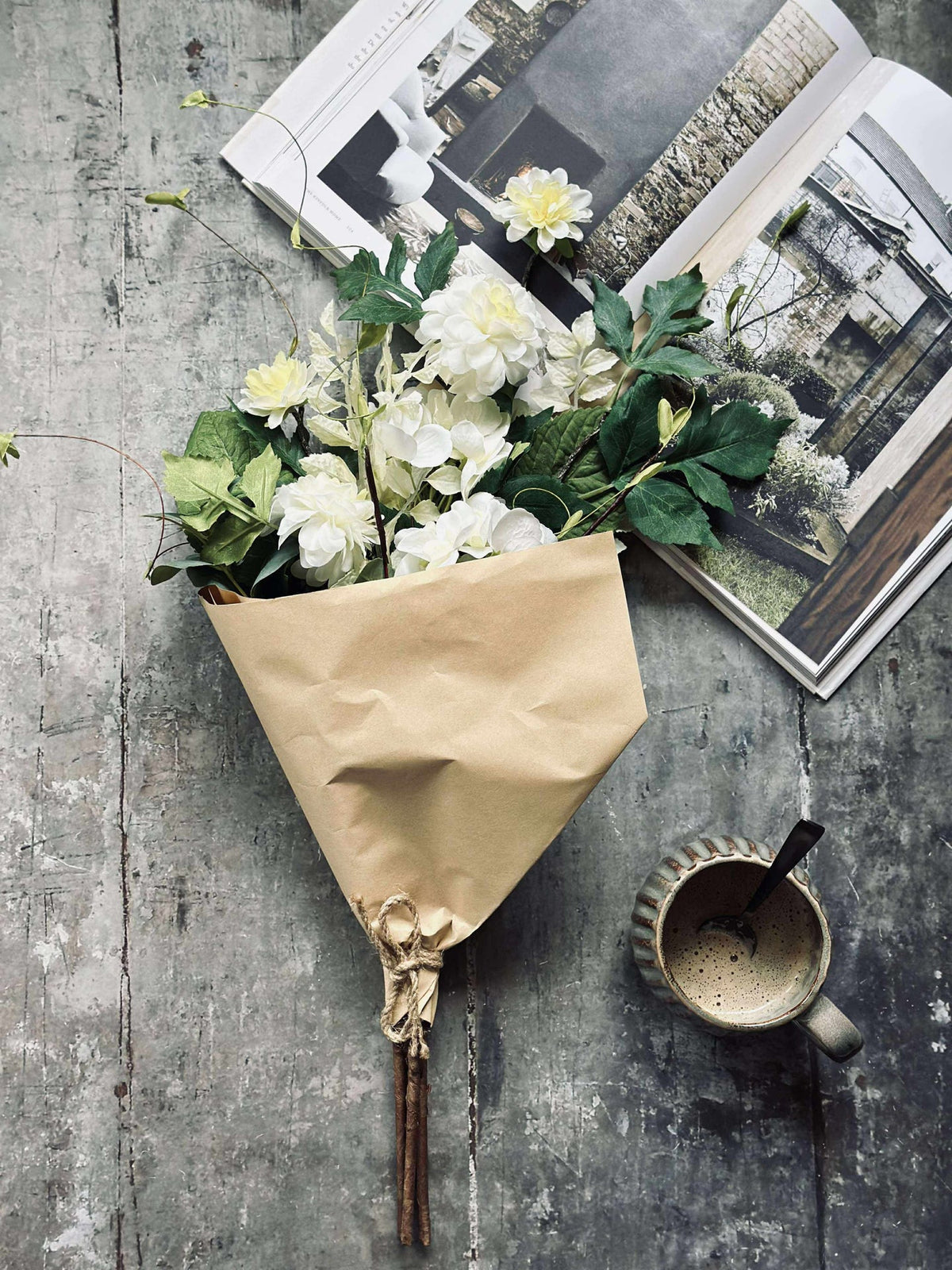 Boeket Hortensia - Wit