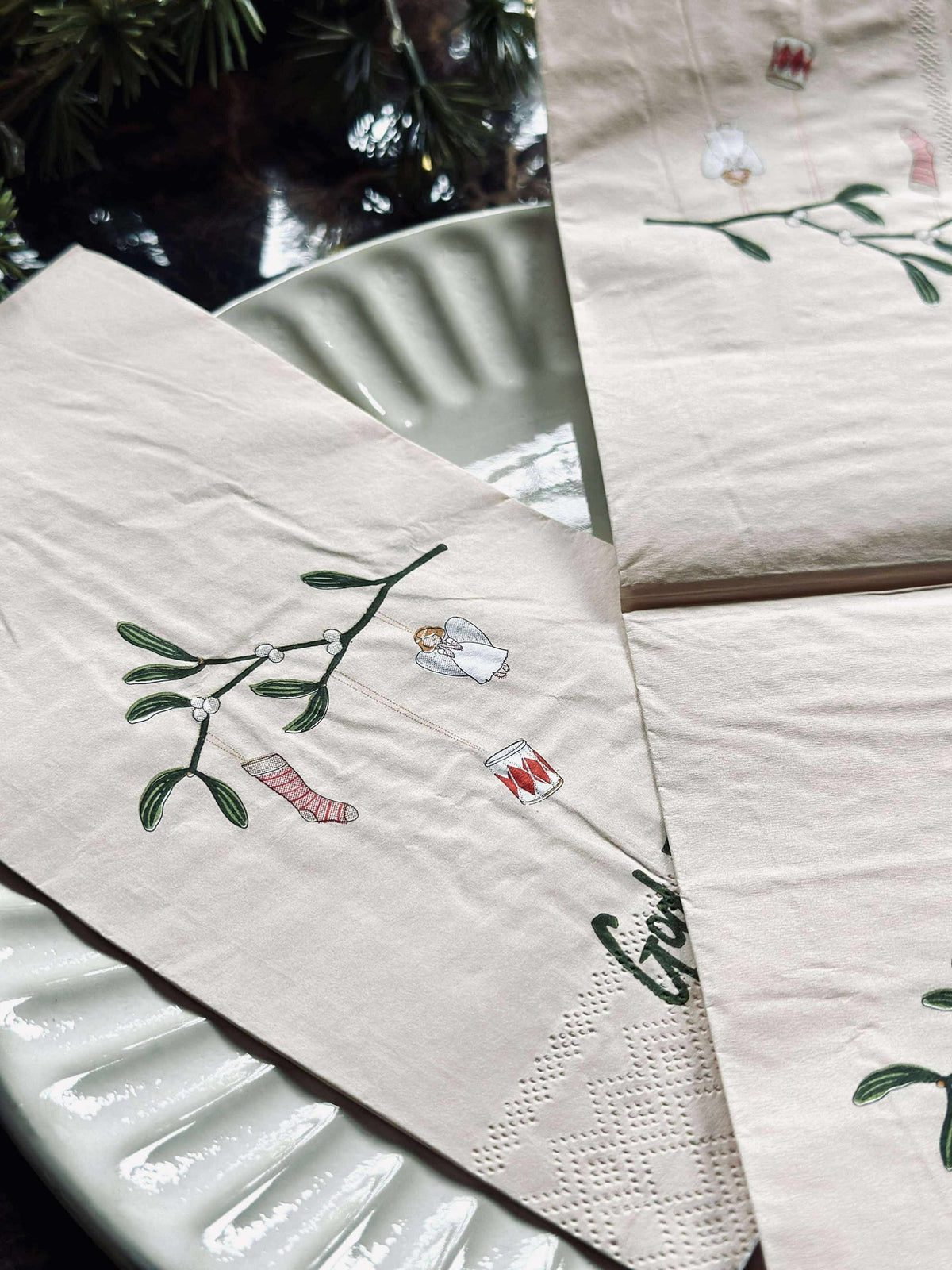 Servetten Kerst - 20st. Maretak