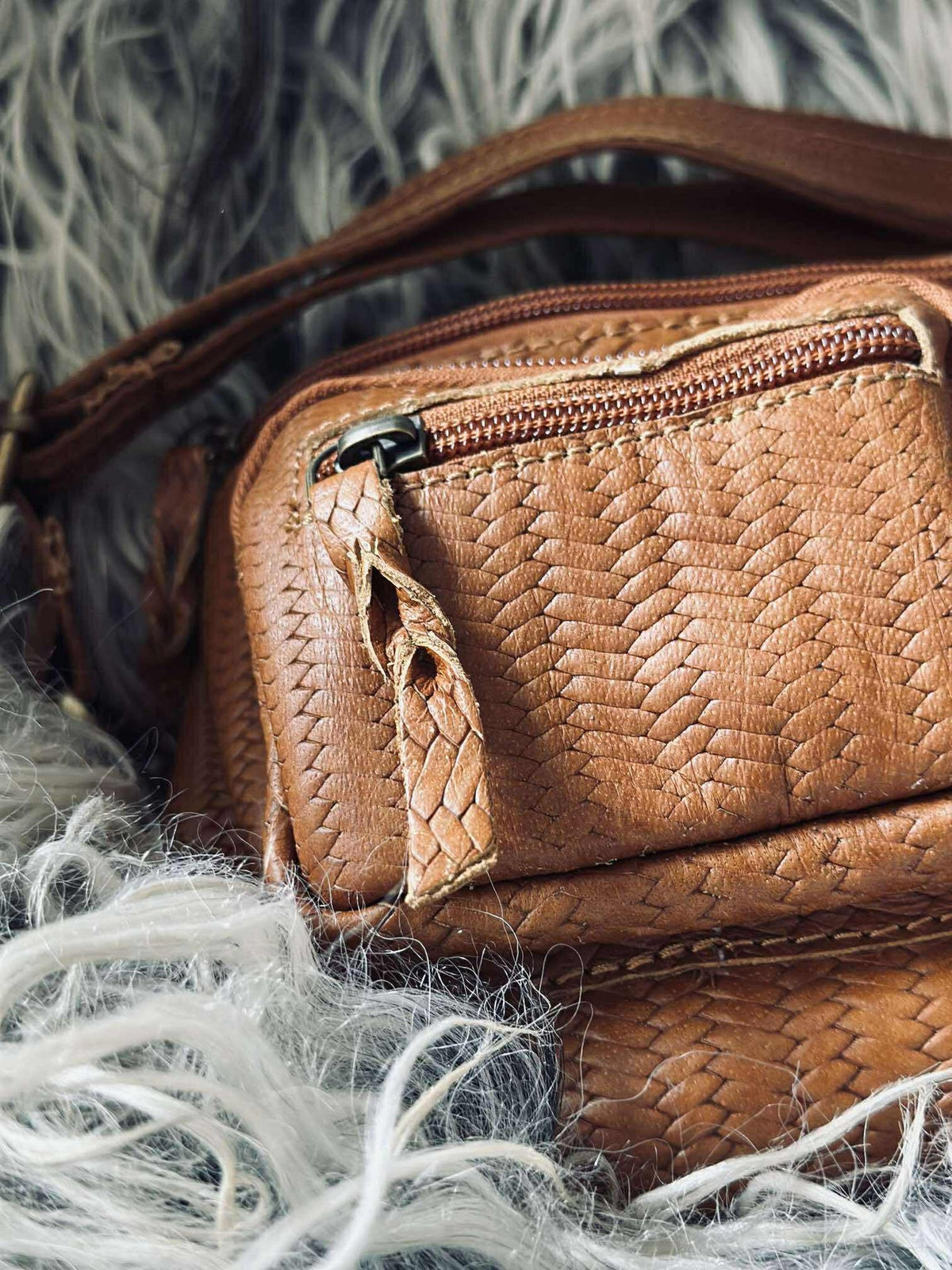 Bumbag Kaya - Cognac vlecht
