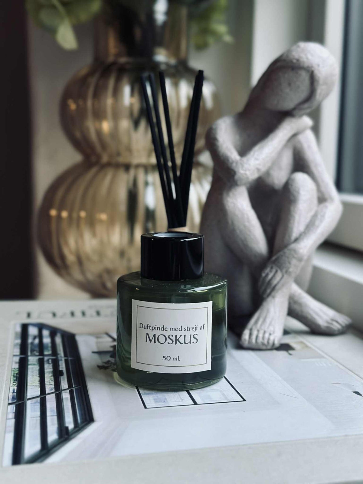 Geurstokjes - Muskus 50 ml - Olijfkleur
