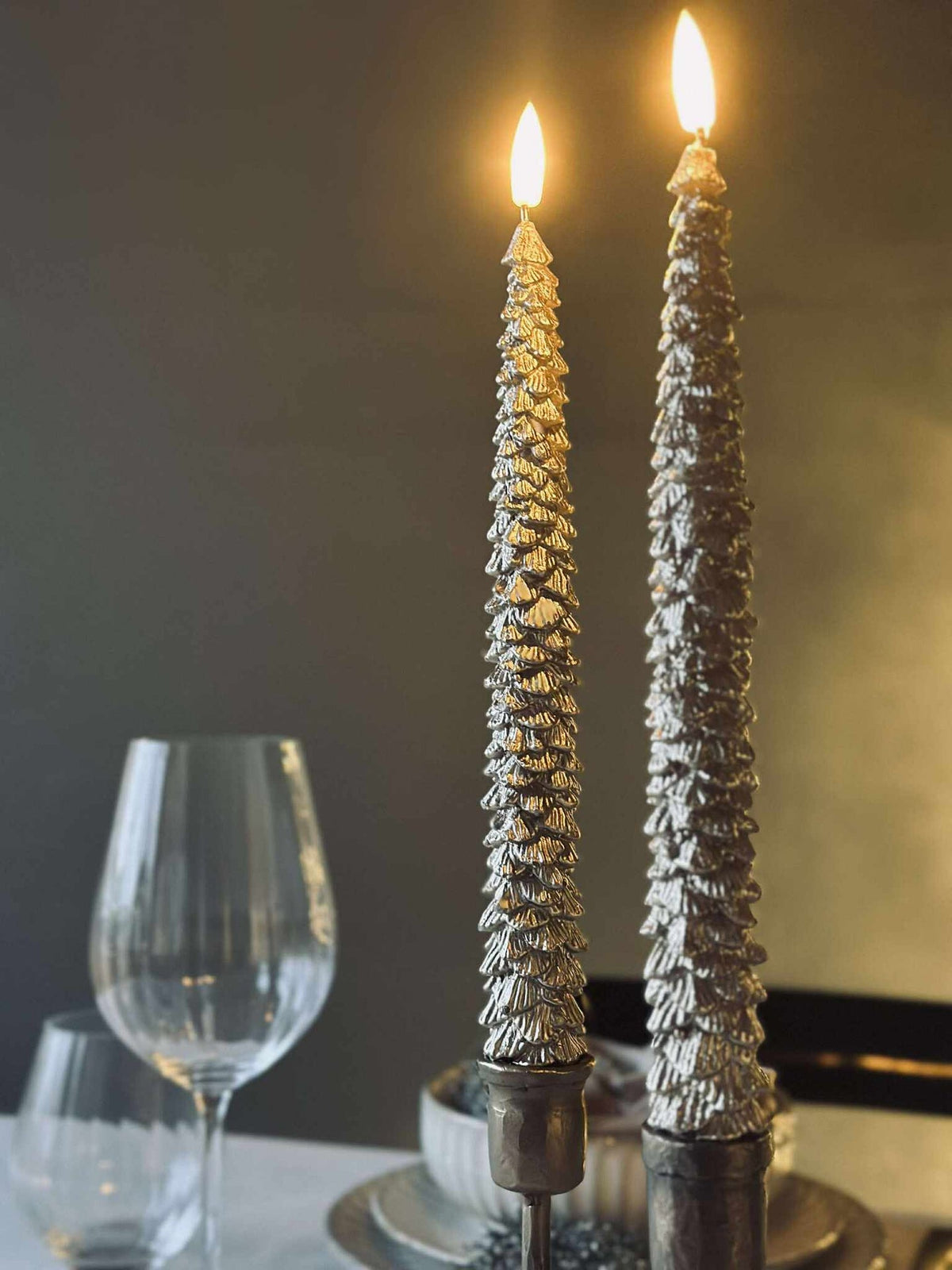 LED Kaarsen 2 st. - Kerstboom goud