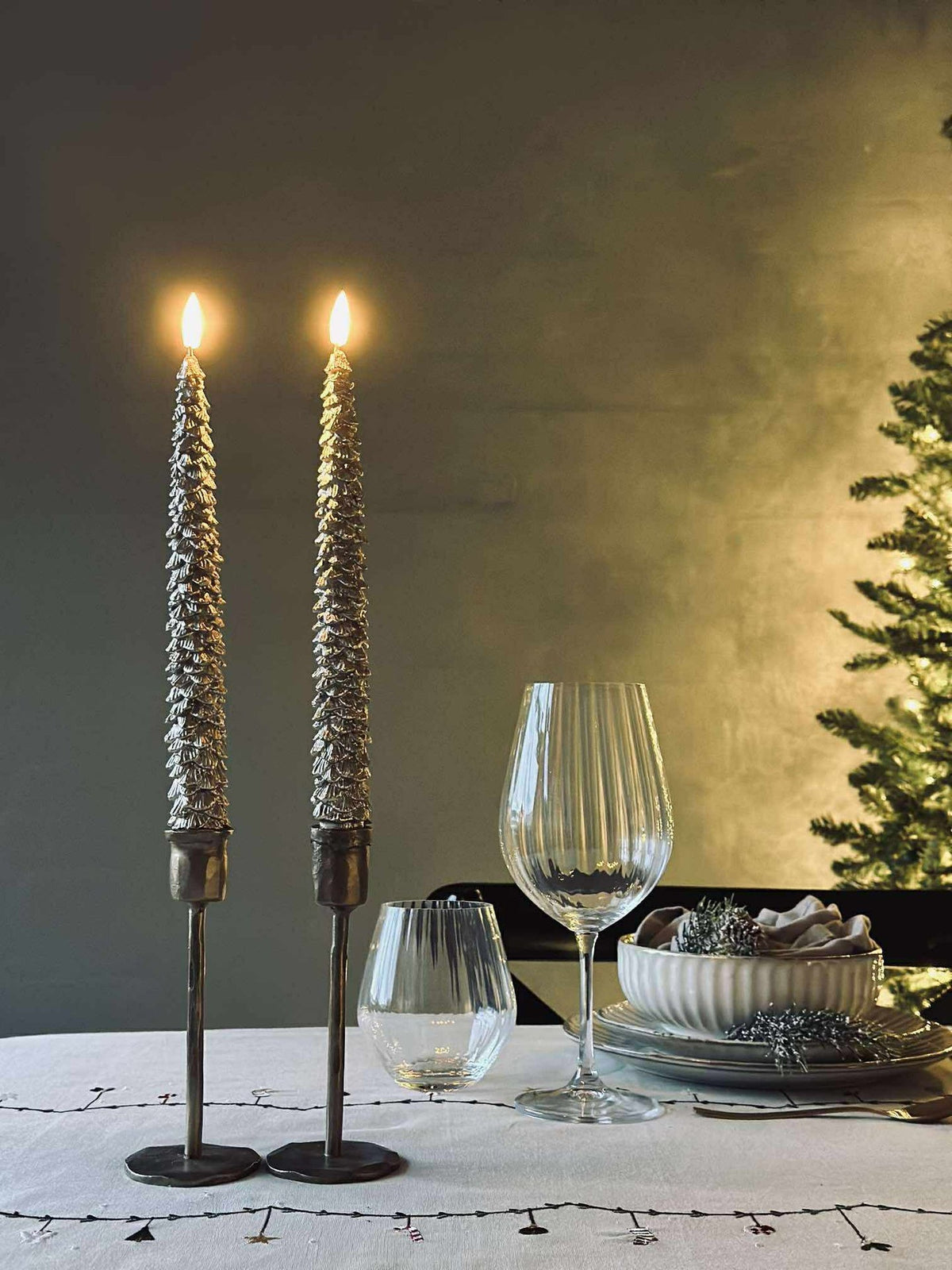 LED Kaarsen 2 st. - Kerstboom goud