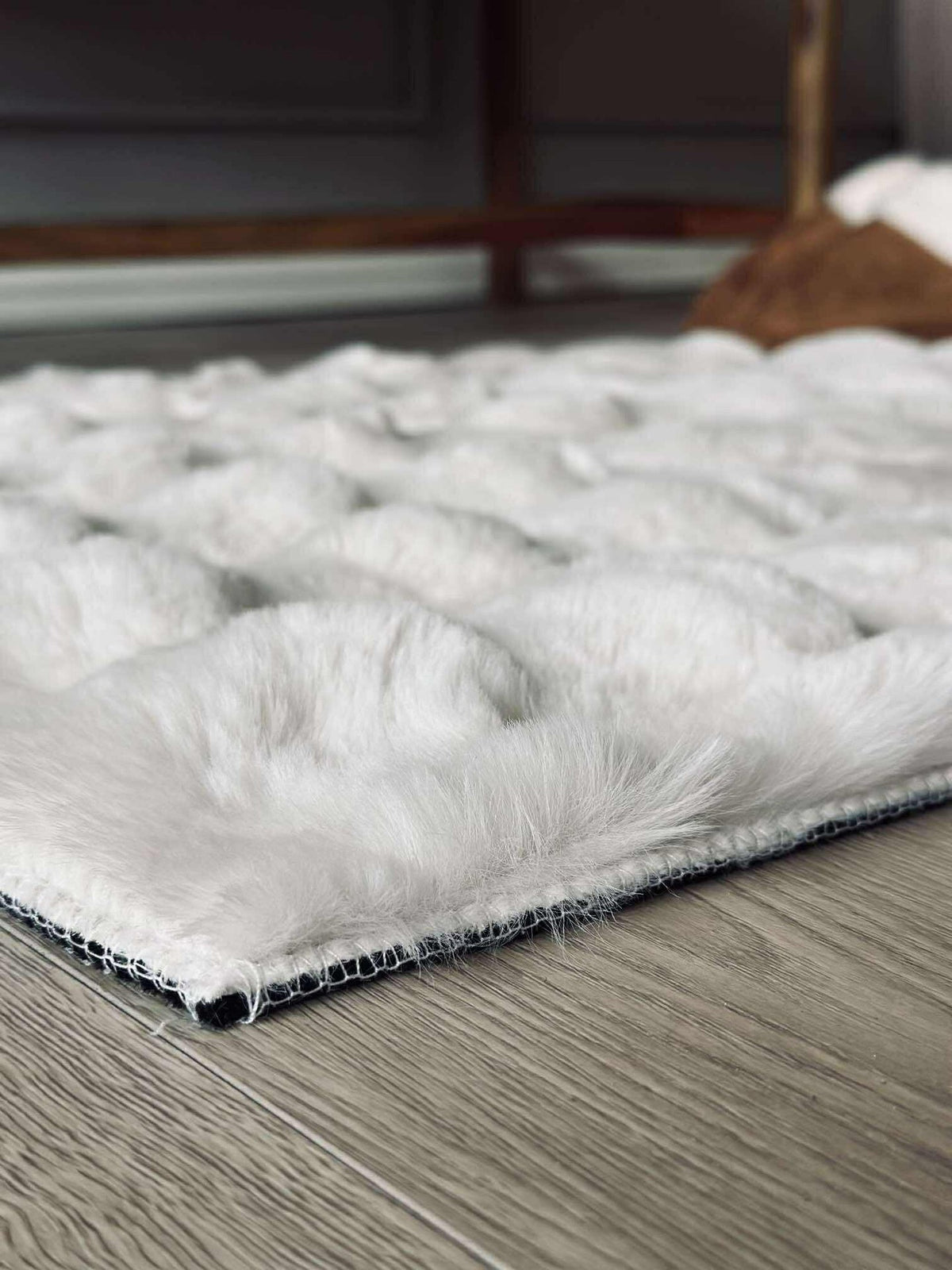 Vloerkleed Pluche - 60x90 Wit