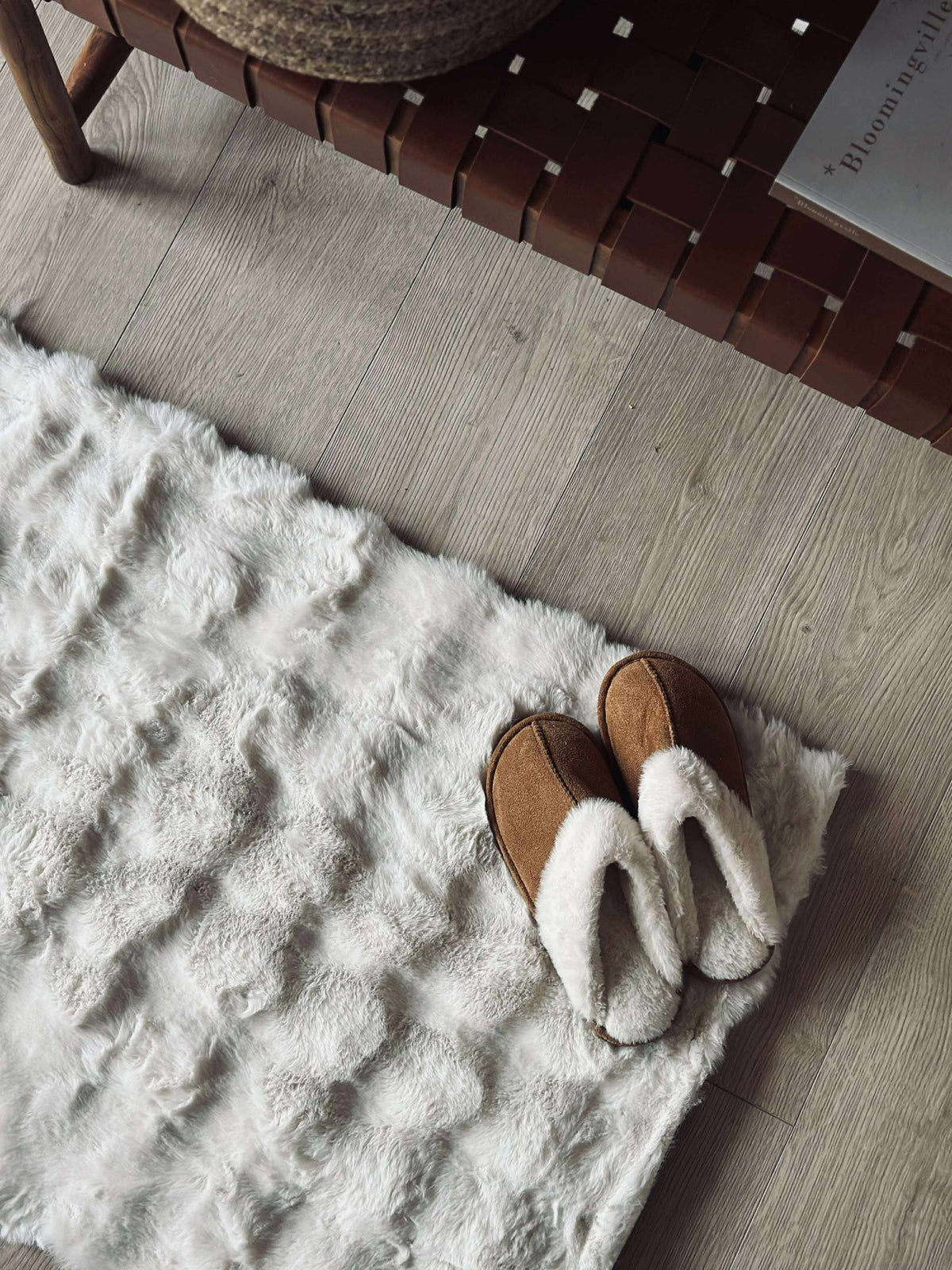 Vloerkleed Pluche - 60x90 Wit