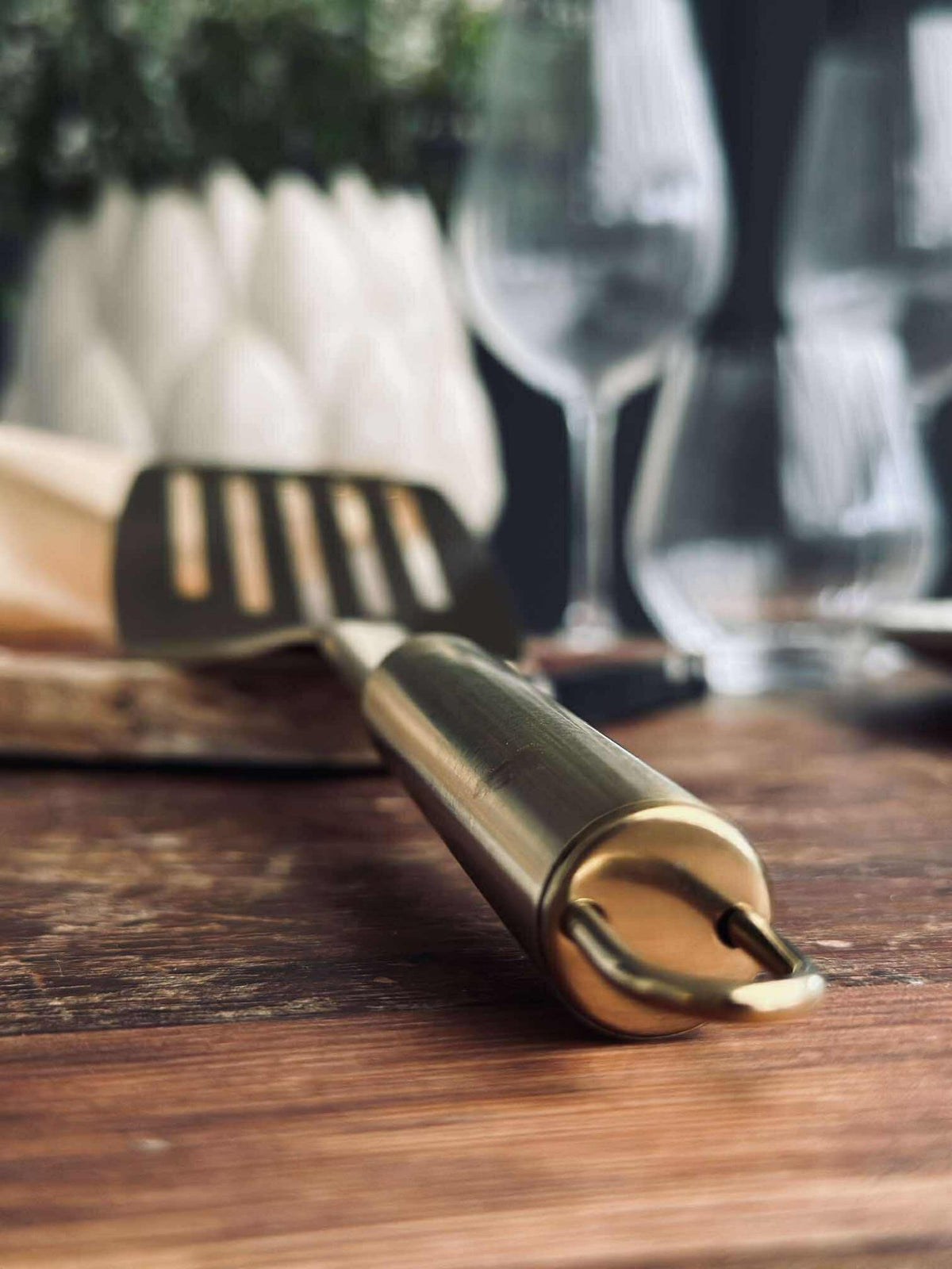 Spatel met gleuf Golden - Roestvrij staal