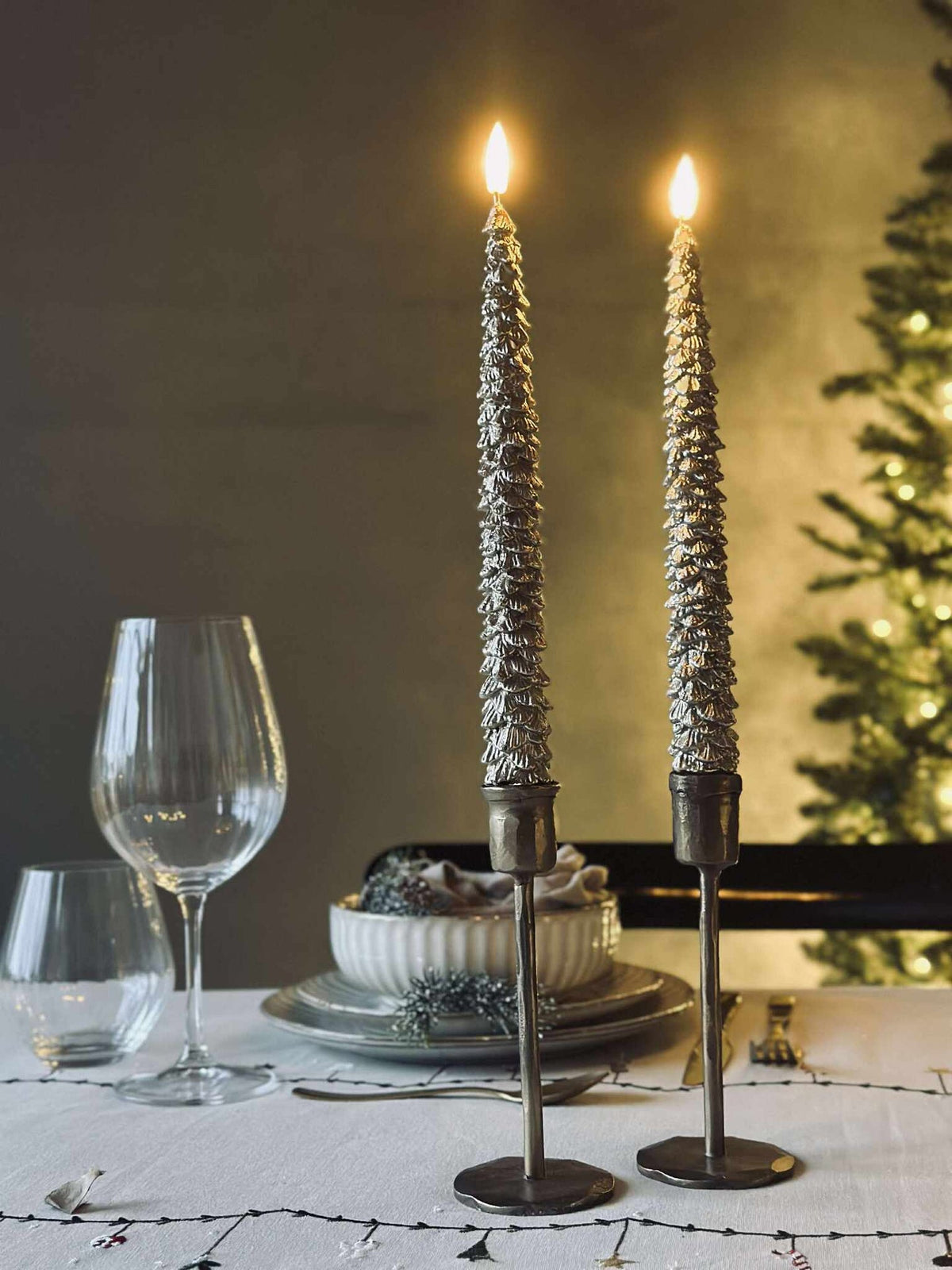 LED Kaarsen 2 st. - Kerstboom goud
