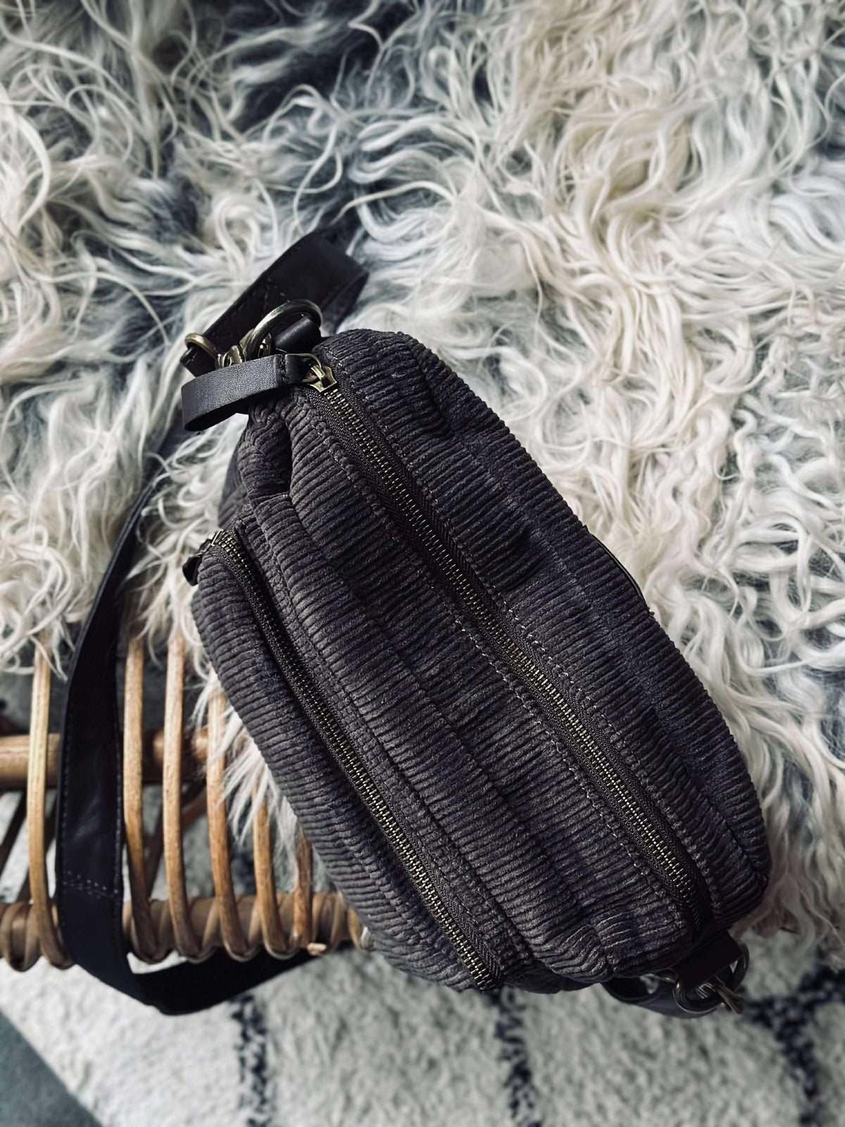Crossbody Brown fluweel