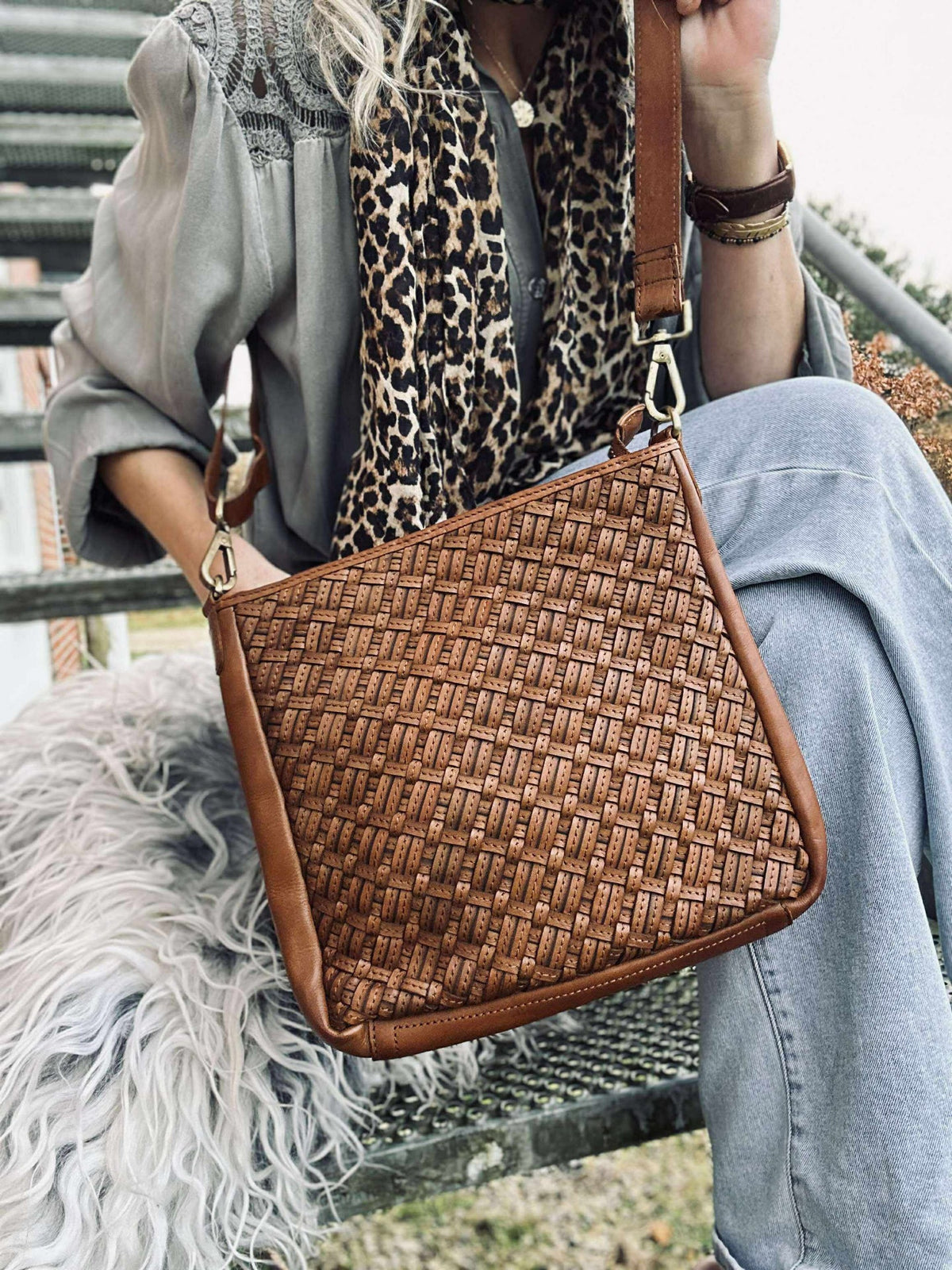 Crossbody Mika medium - Cognac