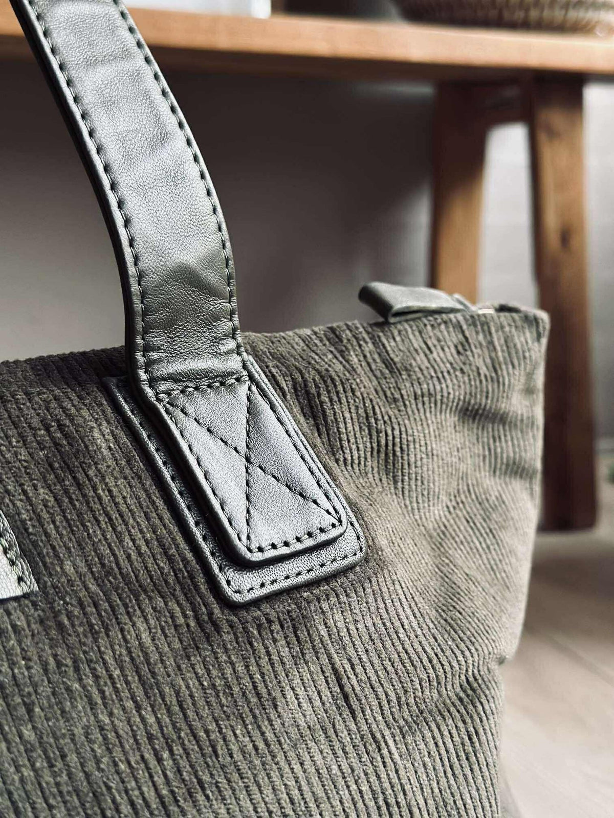 Shopper fluweel - Army