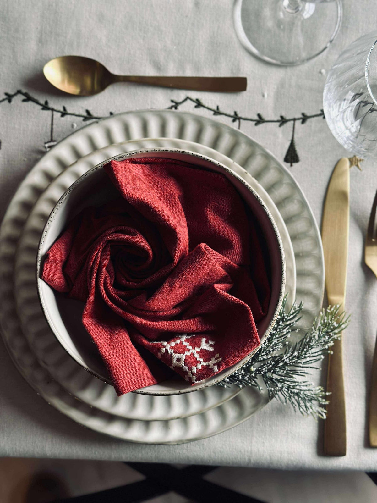 Servetten Rood Kerst - 4 stuks