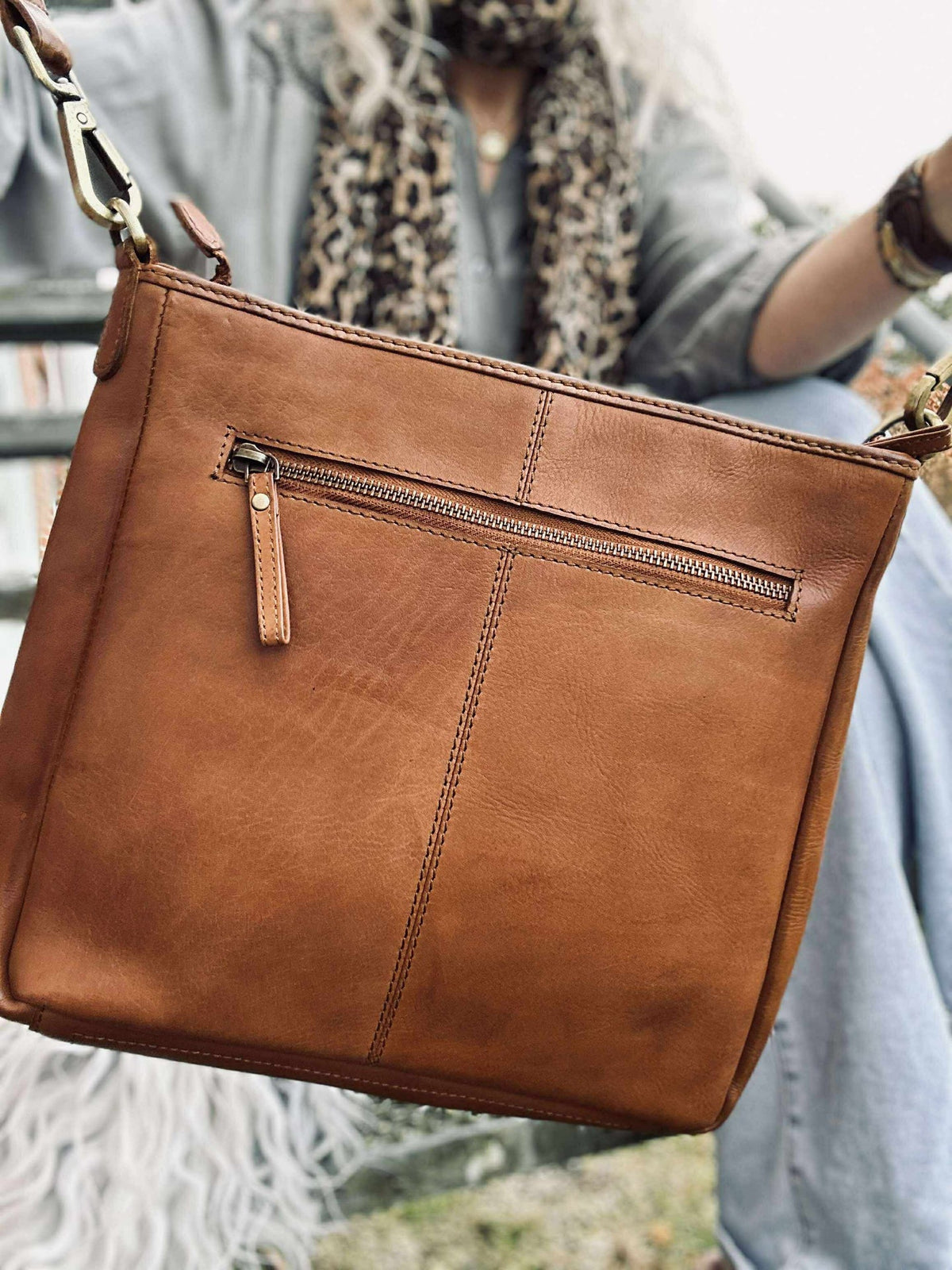 Crossbody Mika medium - Cognac