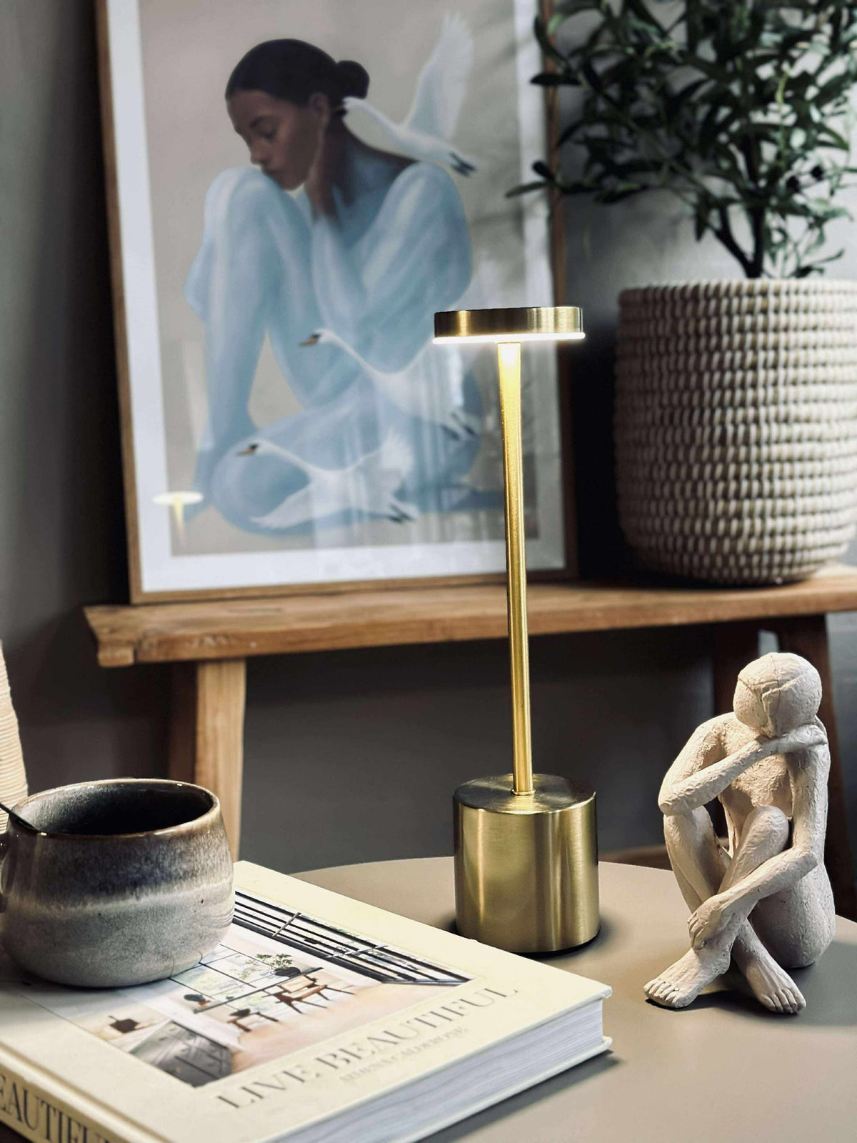 LED-tafellamp KELLY Goud - oplaadbaar