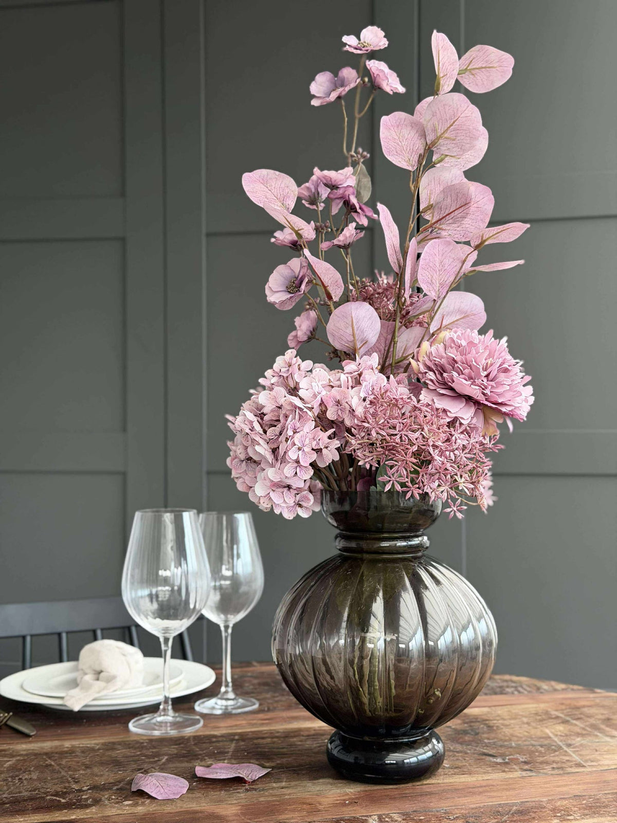 Boeket met hortensia - Lila / roze