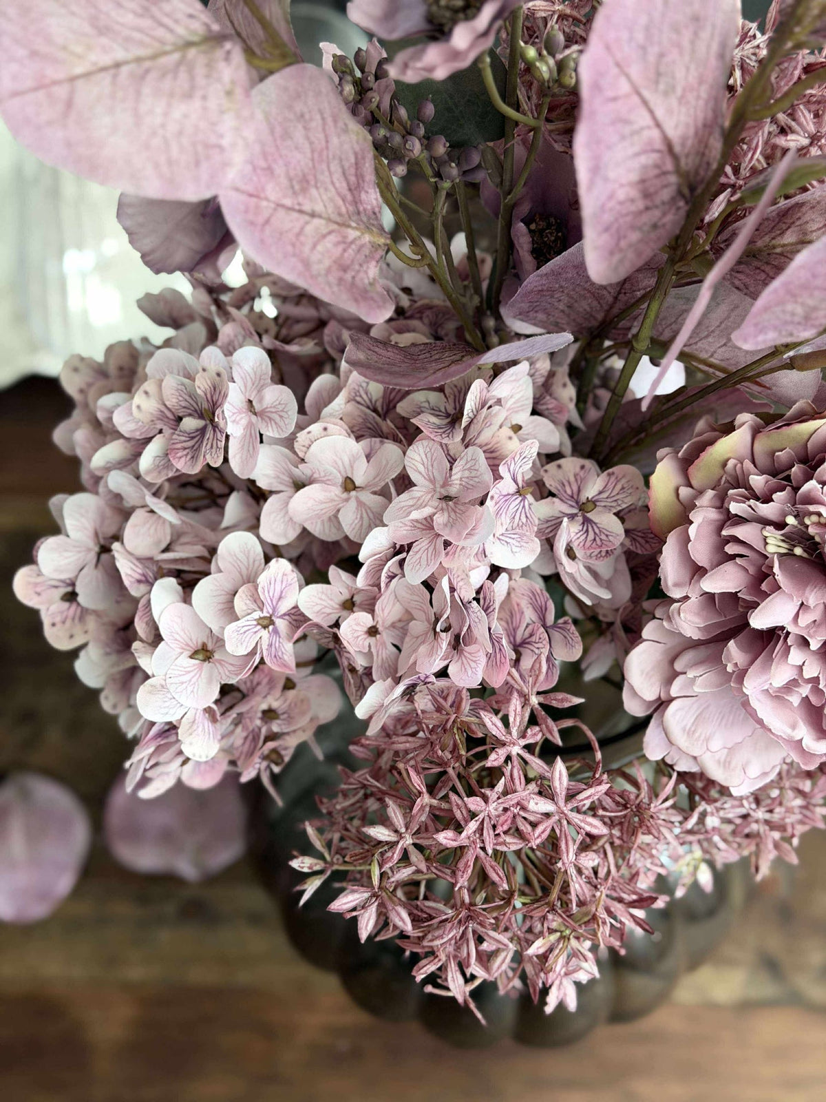 Boeket met hortensia - Lila / roze
