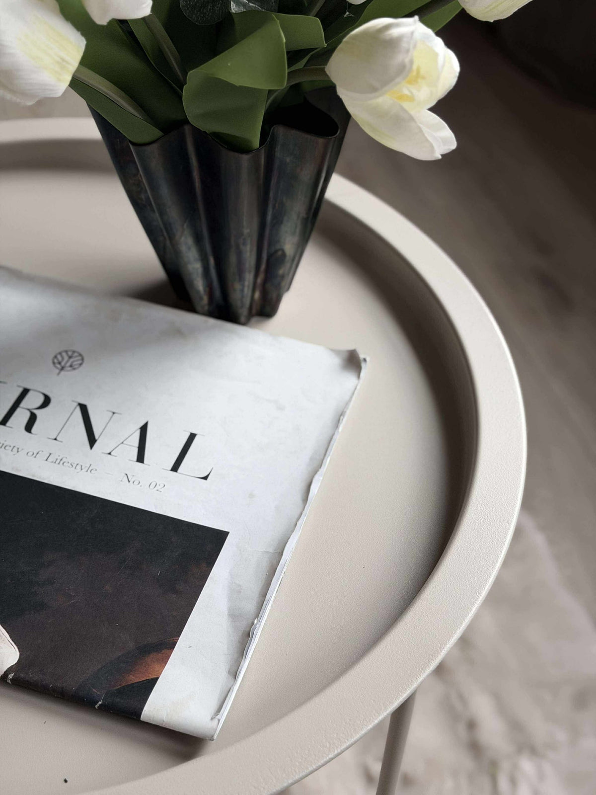 Dienbladtafel - Wit metaal