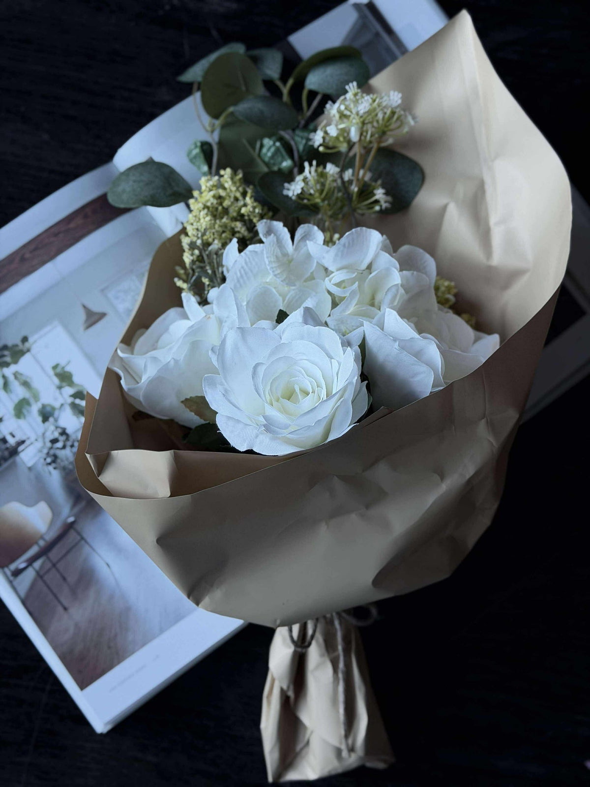 Boeket met hortensia - Wit